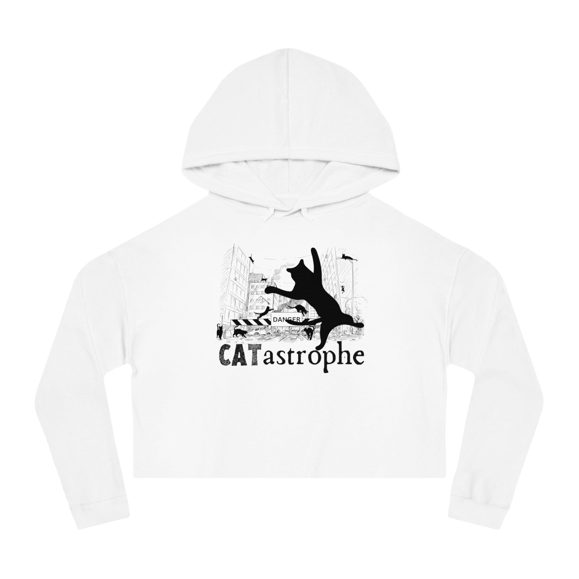 CATastrophe Women's Cropped Hooded Sweatshirt - Hoodie - EpiAl's Shop