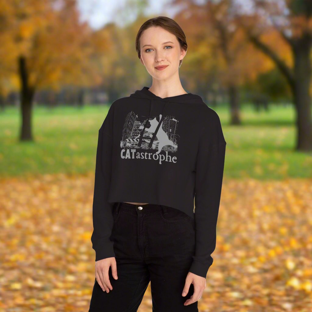 CATastrophe Women's Cropped Hooded Sweatshirt - Hoodie - EpiAl's Shop