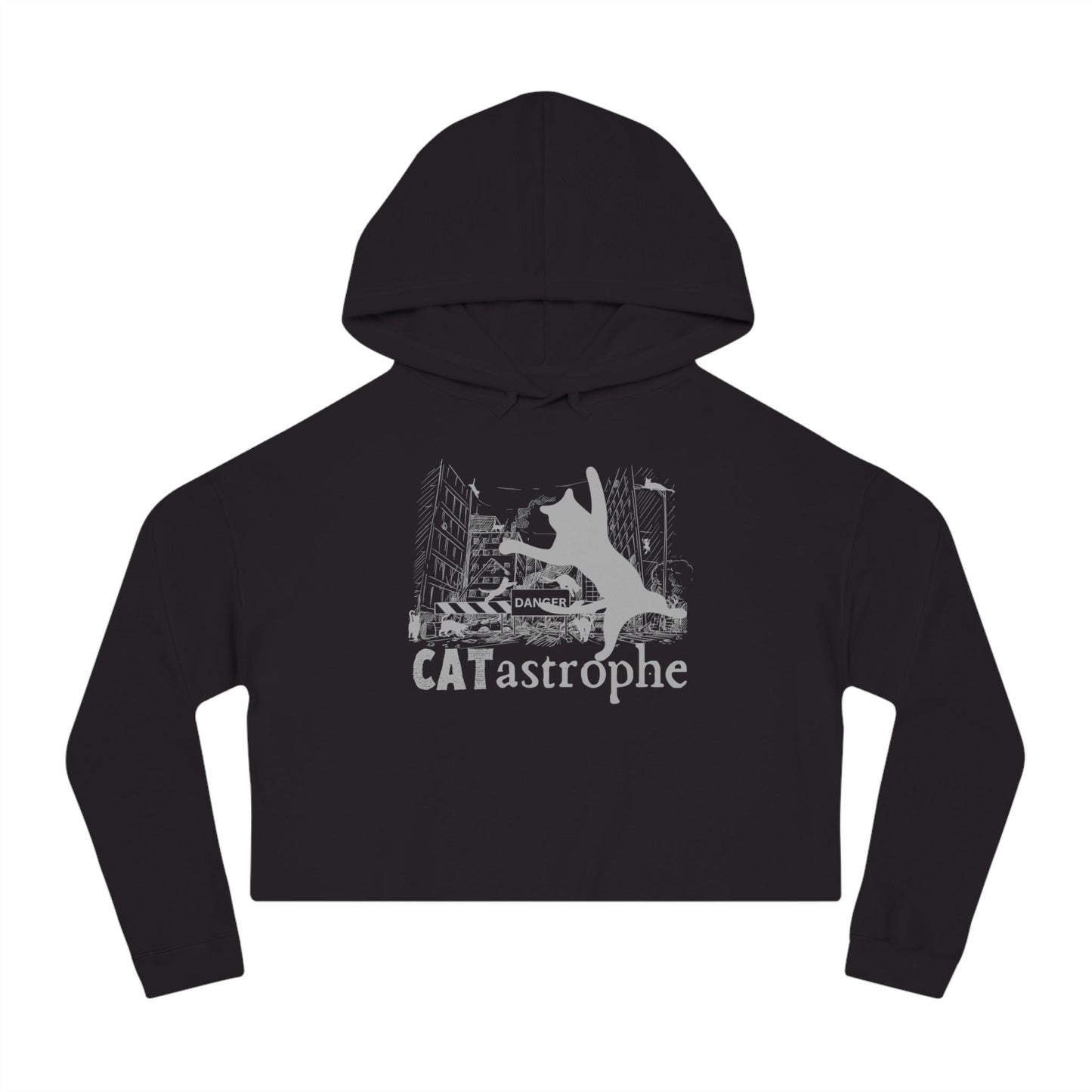 CATastrophe Women's Cropped Hooded Sweatshirt - Hoodie - EpiAl's Shop