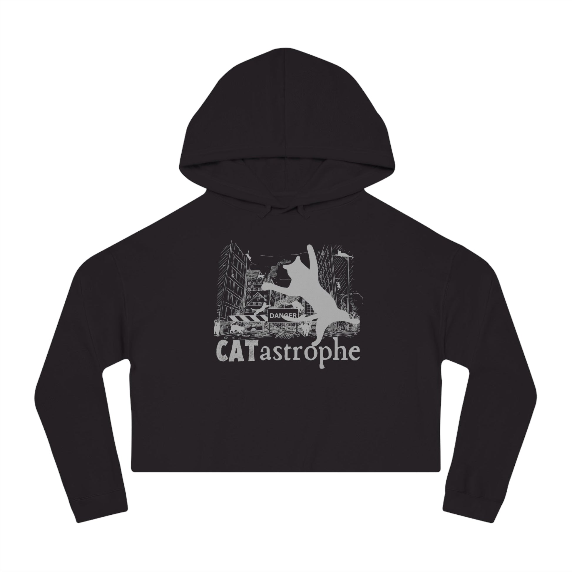 CATastrophe Women's Cropped Hooded Sweatshirt - Hoodie - EpiAl's Shop