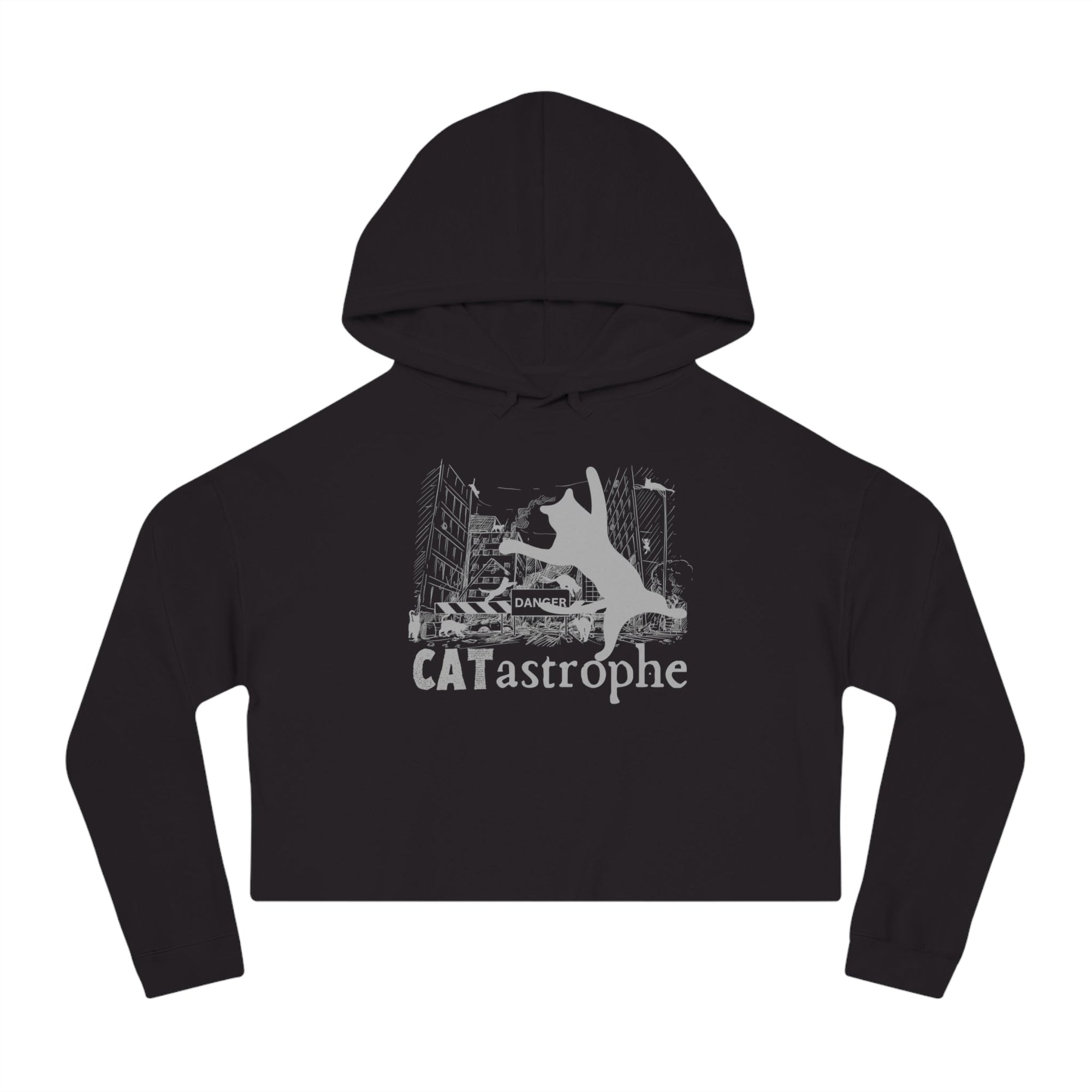 CATastrophe Women's Cropped Hooded Sweatshirt - Hoodie - EpiAl's Shop