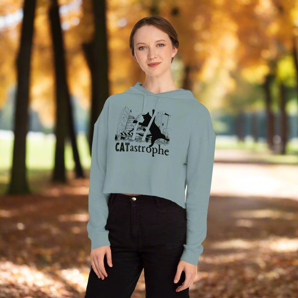 CATastrophe Women's Cropped Hooded Sweatshirt - Hoodie - EpiAl's Shop