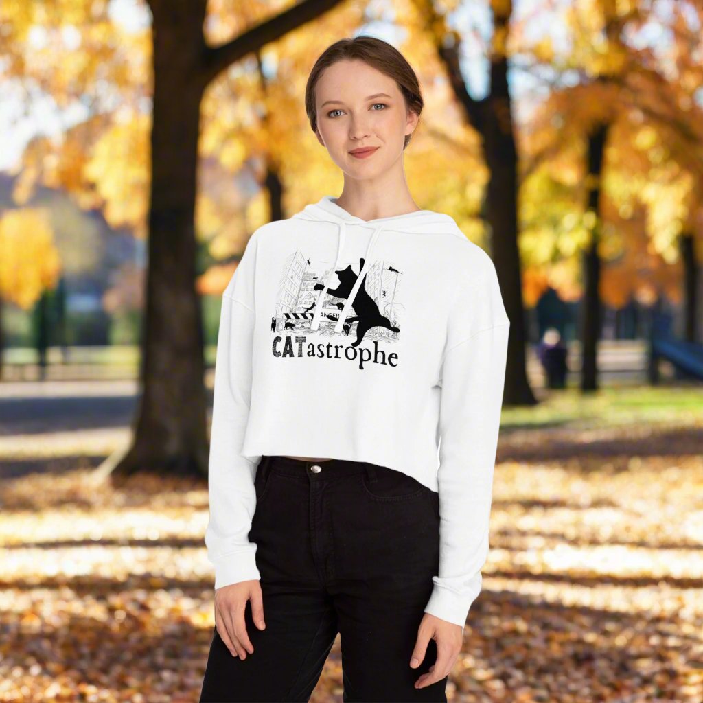 CATastrophe Women's Cropped Hooded Sweatshirt - Hoodie - EpiAl's Shop