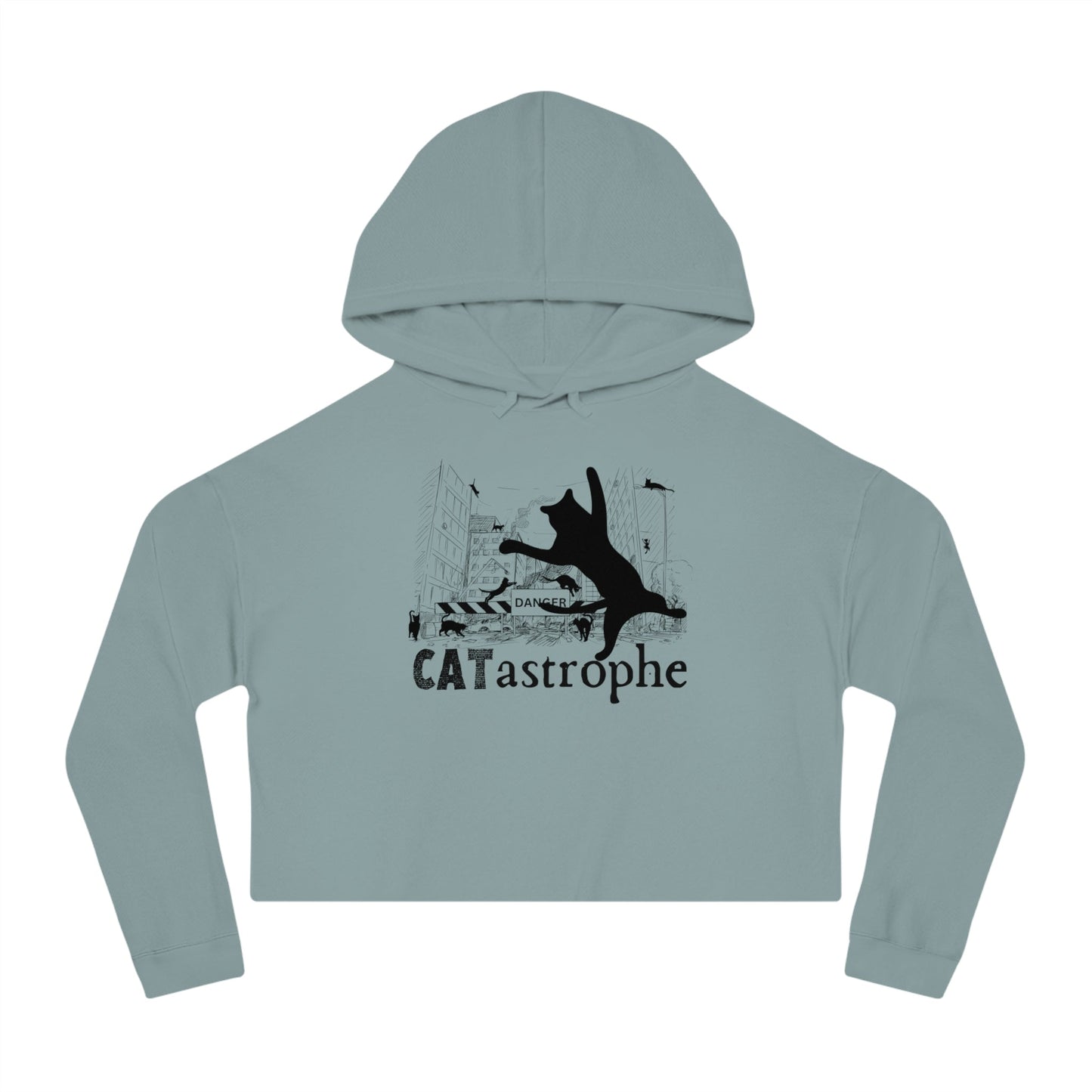 CATastrophe Women's Cropped Hooded Sweatshirt - Hoodie - EpiAl's Shop