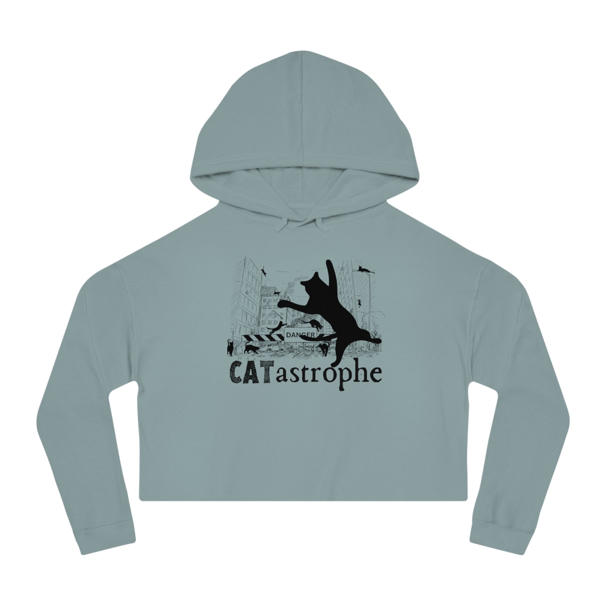 CATastrophe Women's Cropped Hooded Sweatshirt - Hoodie - EpiAl's Shop