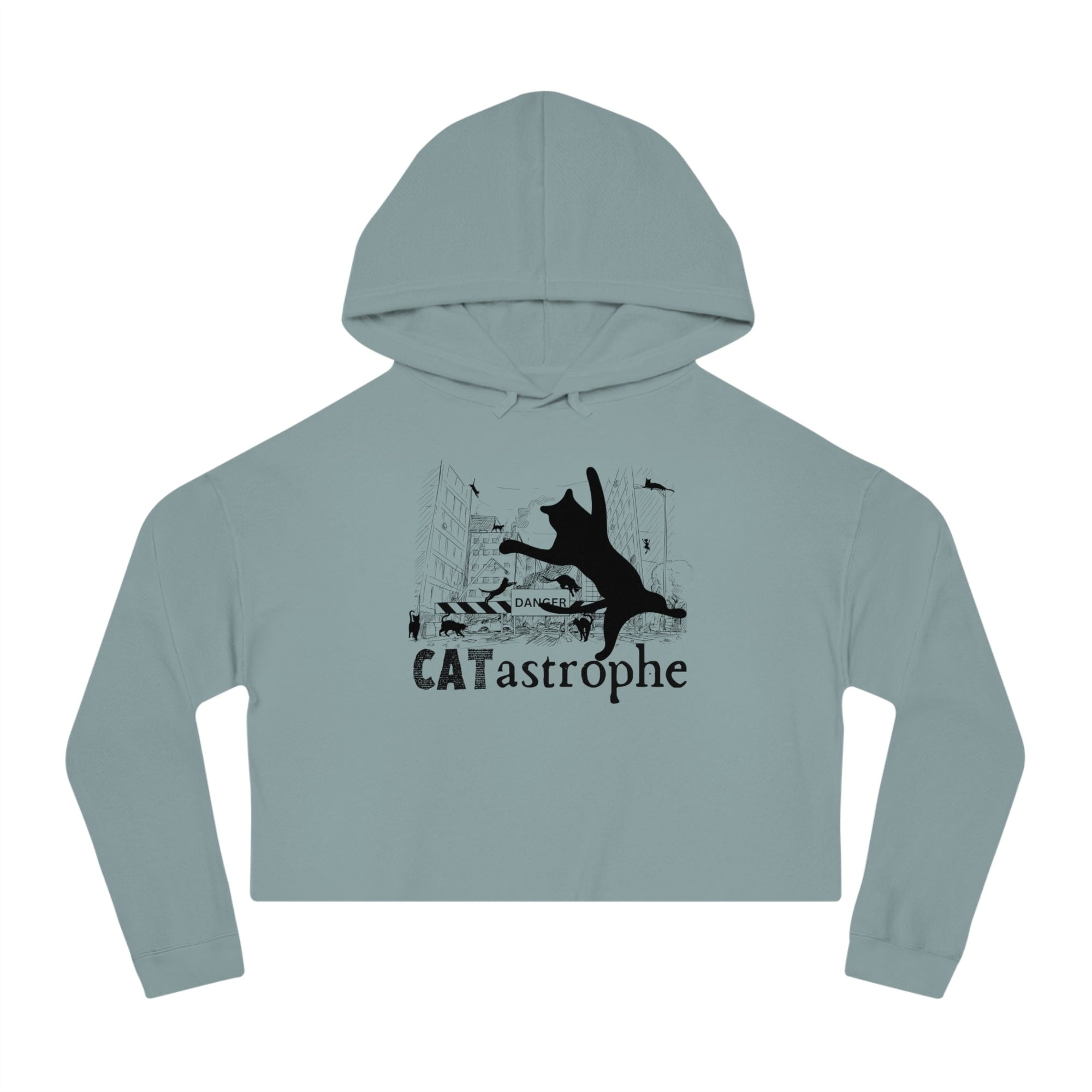 CATastrophe Women's Cropped Hooded Sweatshirt - Hoodie - EpiAl's Shop