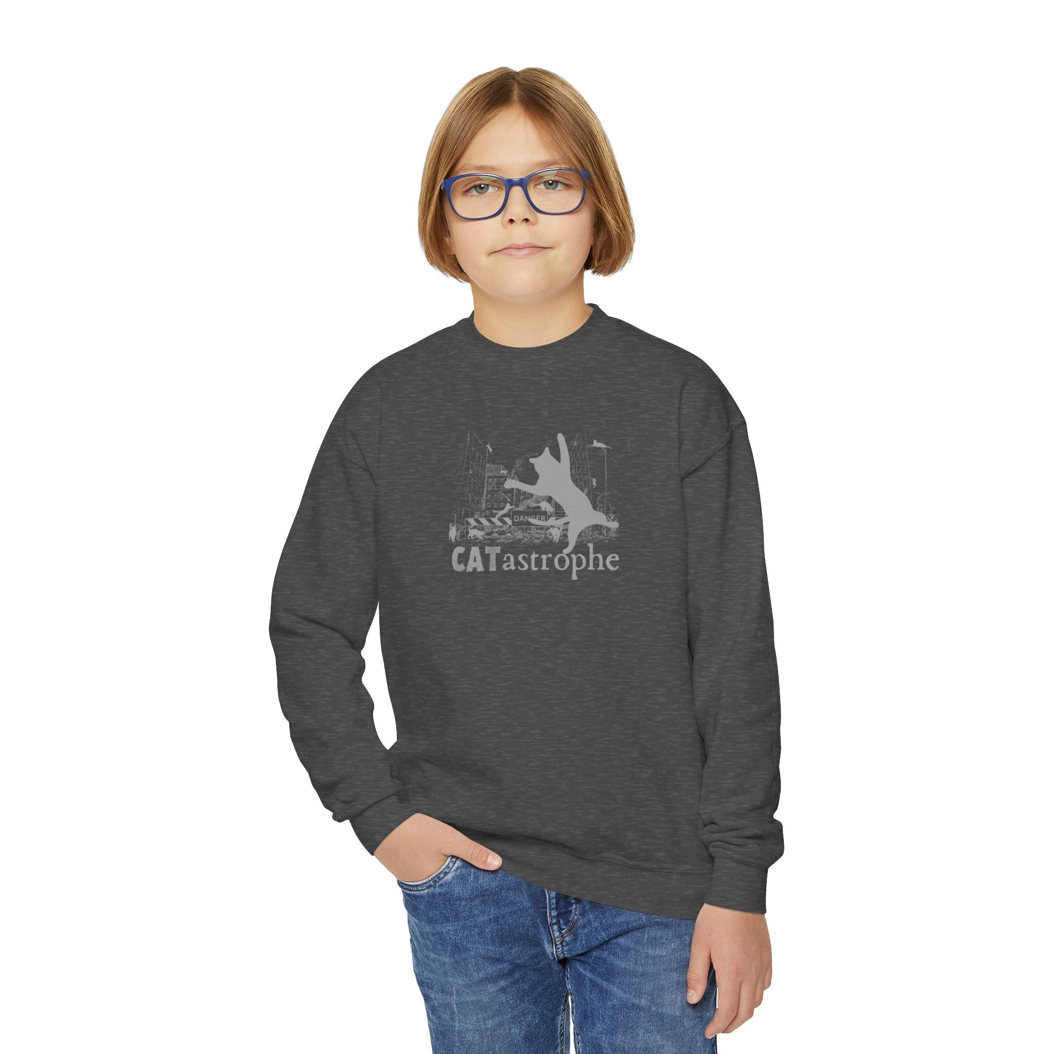 CATastrophe Youth Crewneck Sweatshirt - Kids clothes - EpiAl's Shop