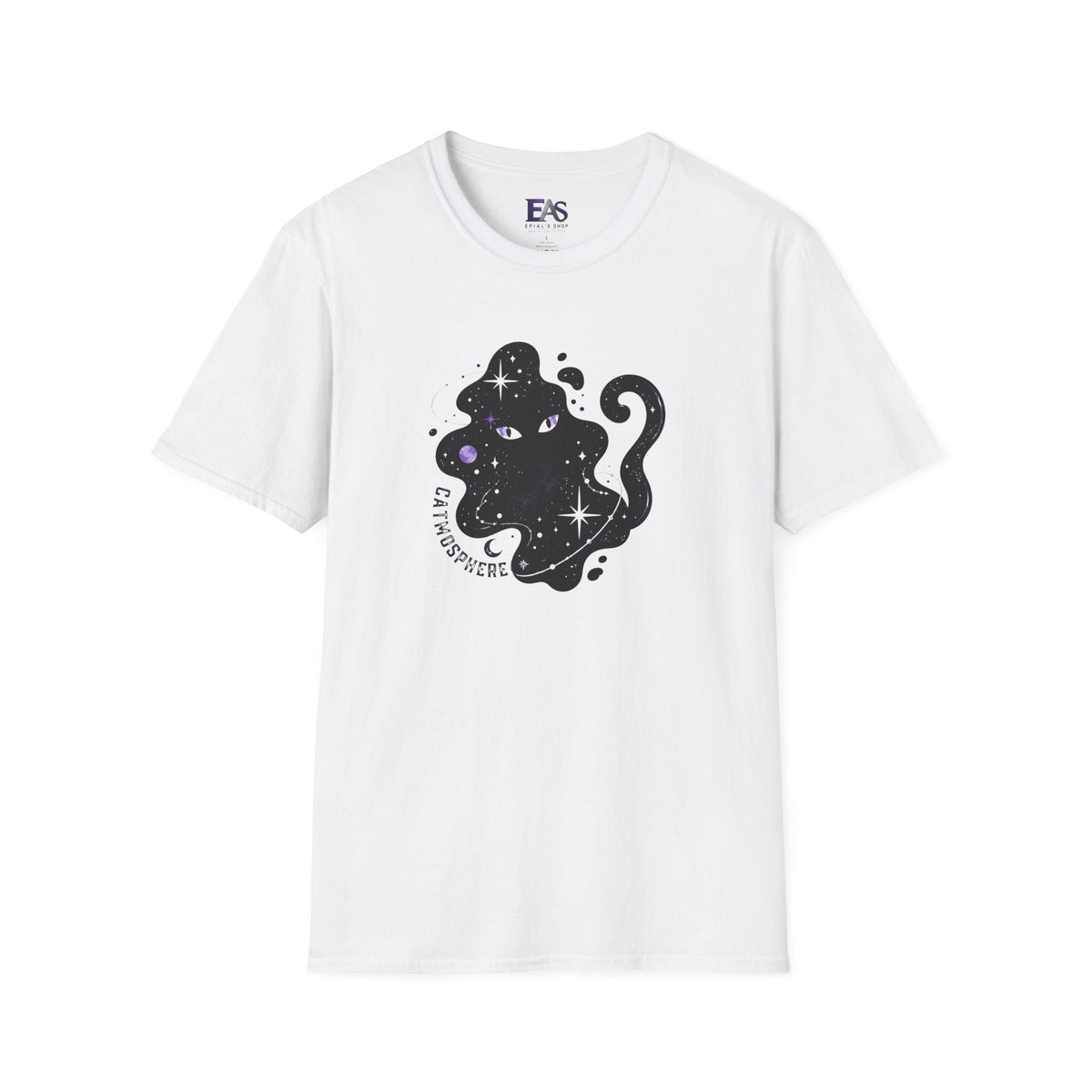 Catmosphere Cosmic Cat T-Shirt | Celestial Black Cat Graphic Tee - Clothing, Women, T-Shirts - EpiAl's Shop