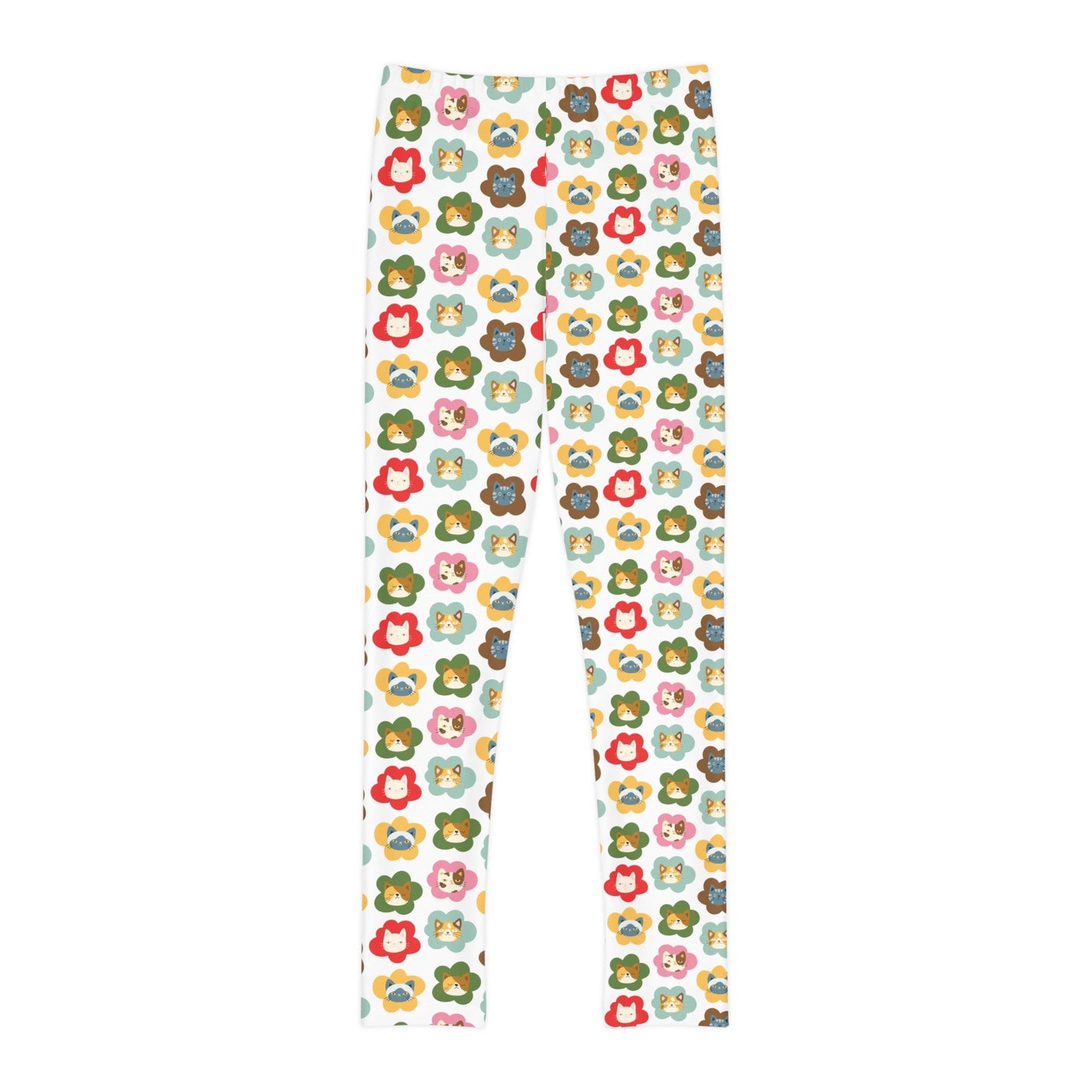 Cats in Flowers Youth Full - Length Leggings - All Over Prints - Epileptic Al’s Shop