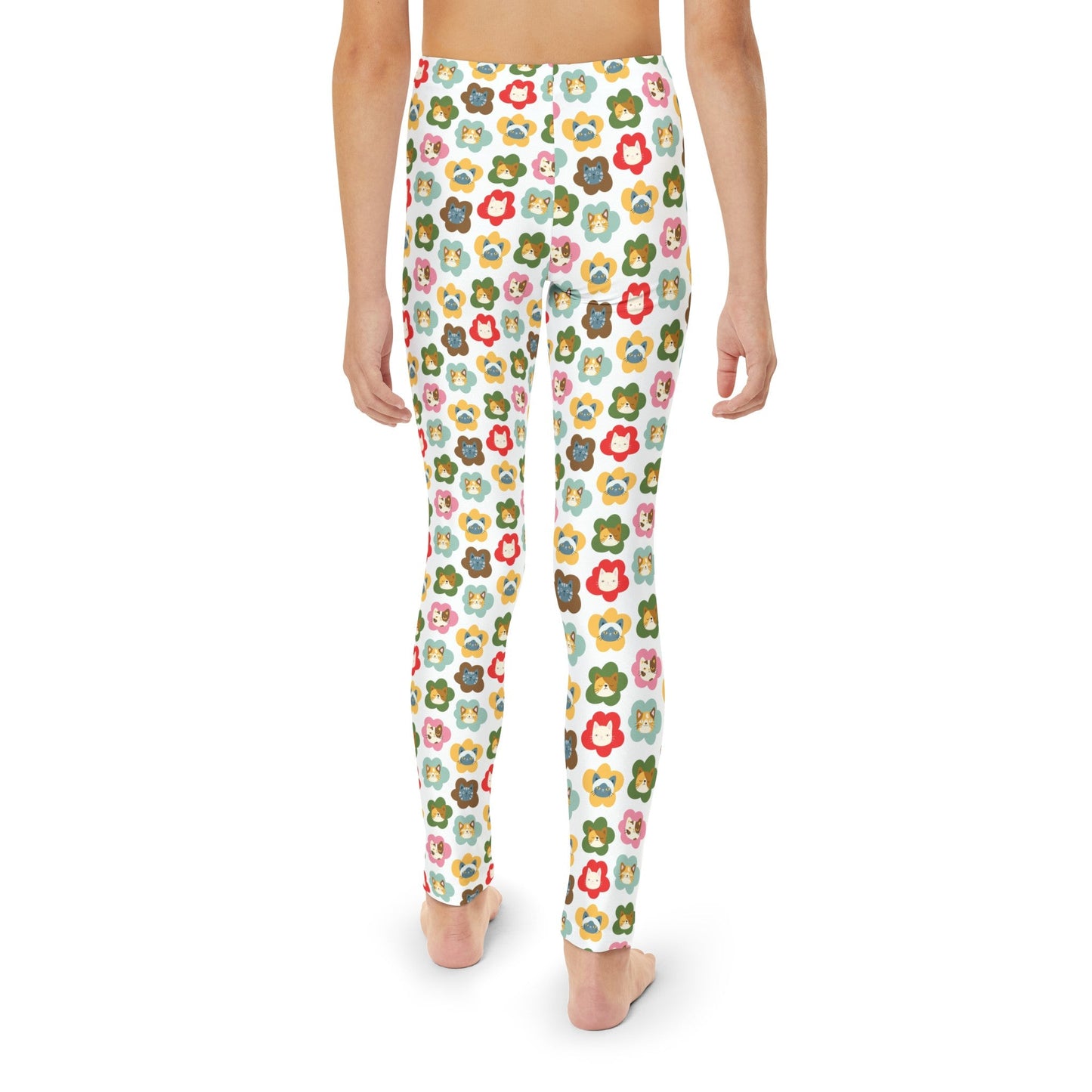 Cats in Flowers Youth Full - Length Leggings - All Over Prints - Epileptic Al’s Shop