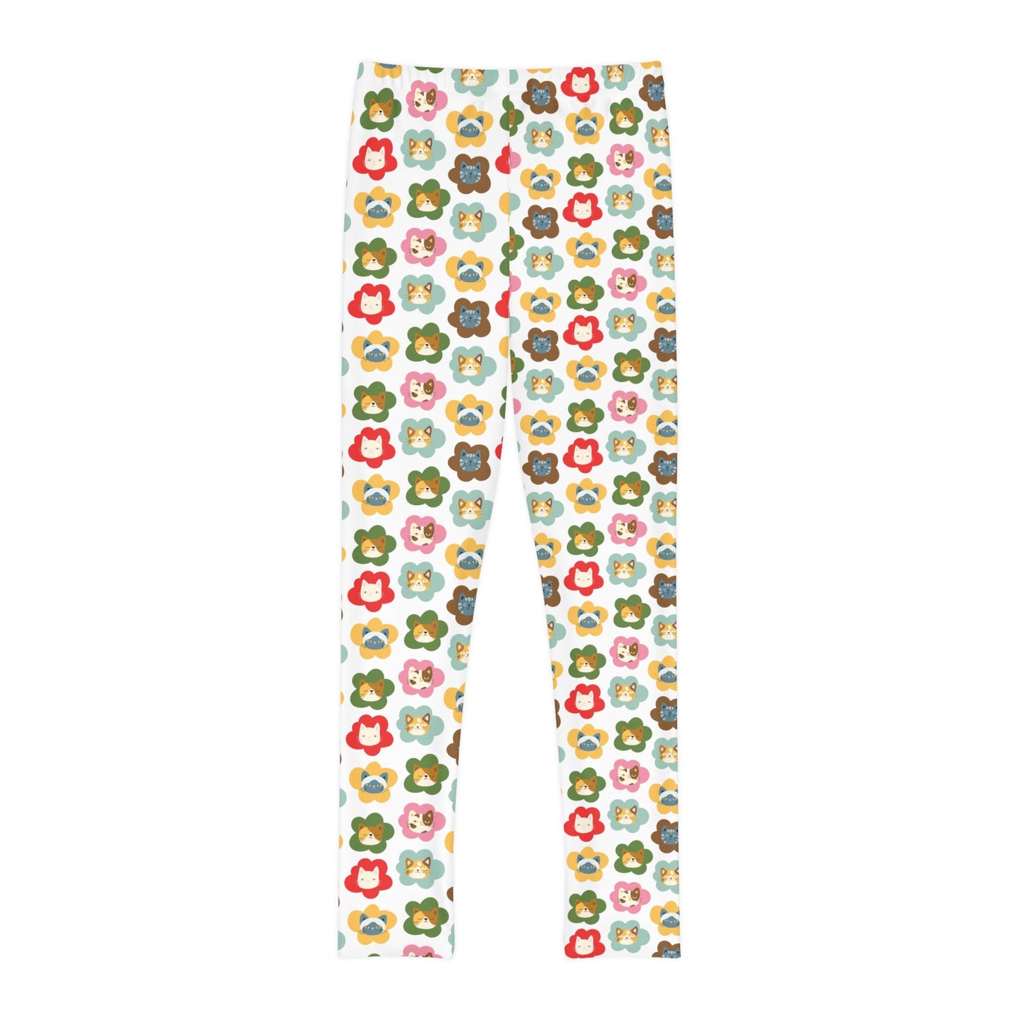 Cats in Flowers Youth Full - Length Leggings - All Over Prints - Epileptic Al’s Shop