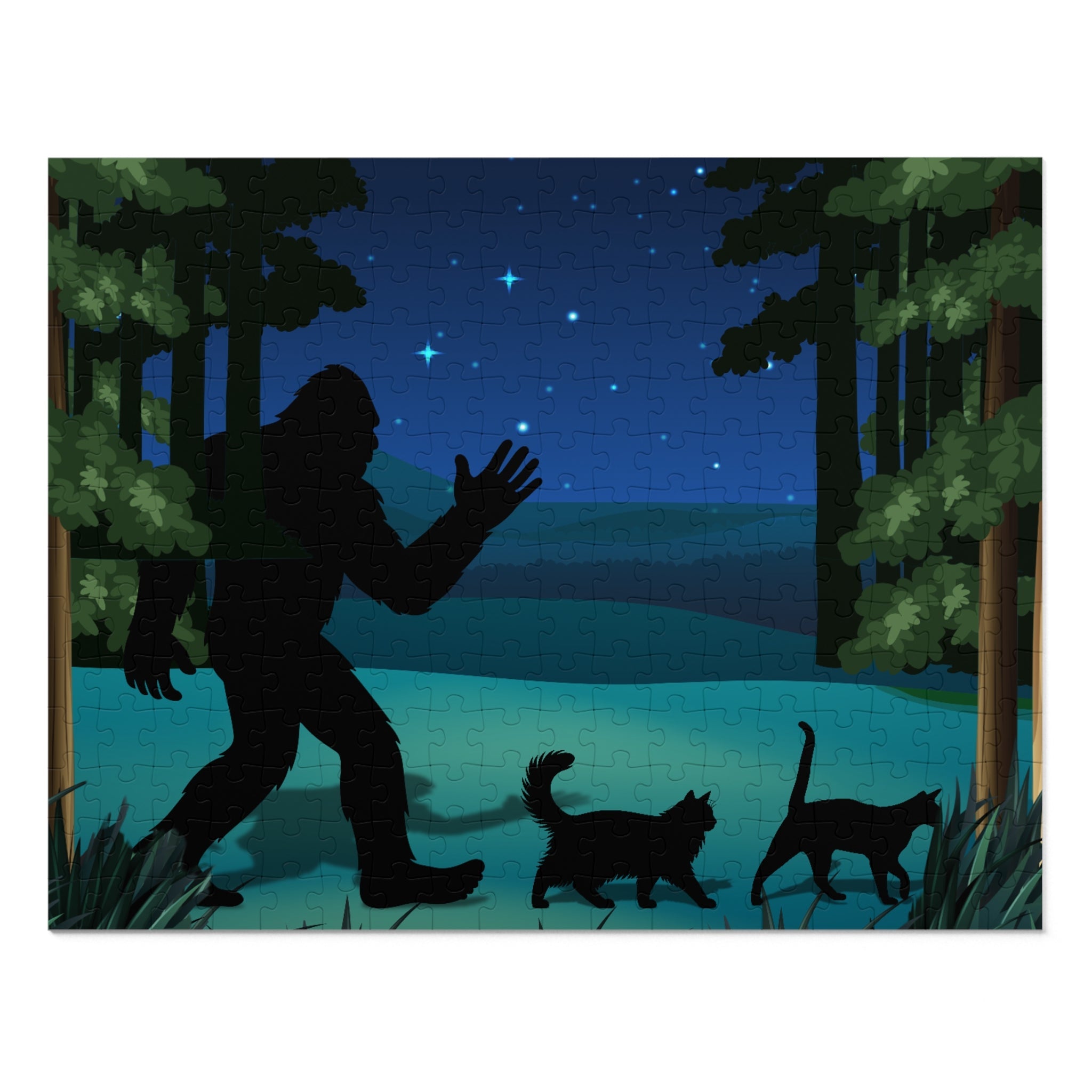 Catsquatch Midnight Walk Puzzle – Cats, Stars & Quiet Wonder - Toys & Games, Puzzles - EpiAl's Shop