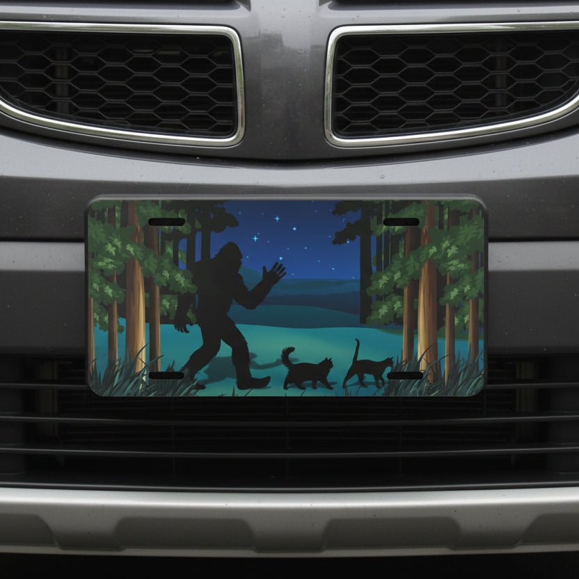 Catsquatch Vanity Plate – Cryptid Meets Cat Humor Front License Plate - Vehicle License Plates/Tags - EpiAl's Shop