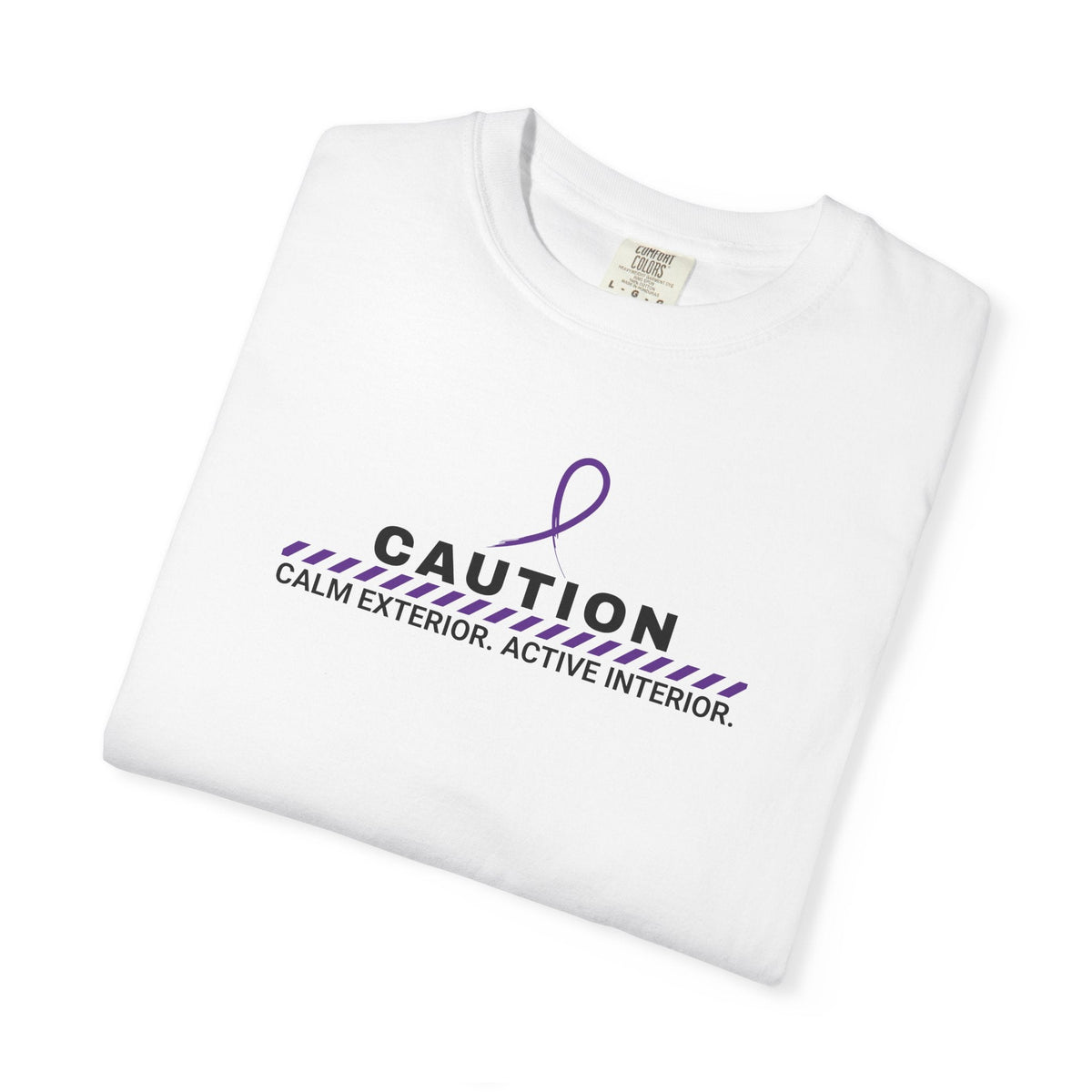 Caution: Calm Exterior. Active Interior. – Epilepsy Awareness T-Shirt - Clothing, Unisex, T-Shirts - EpiAl's Shop
