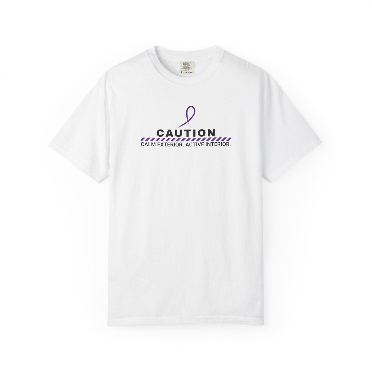 Caution: Calm Exterior. Active Interior. – Epilepsy Awareness T-Shirt - Clothing, Unisex, T-Shirts - EpiAl's Shop