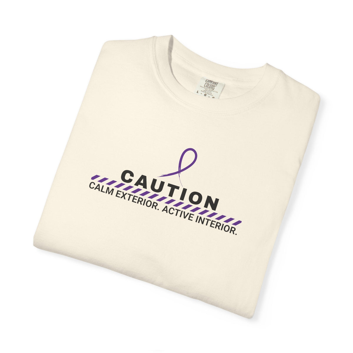 Caution: Calm Exterior. Active Interior. – Epilepsy Awareness T-Shirt - Clothing, Unisex, T-Shirts - EpiAl's Shop