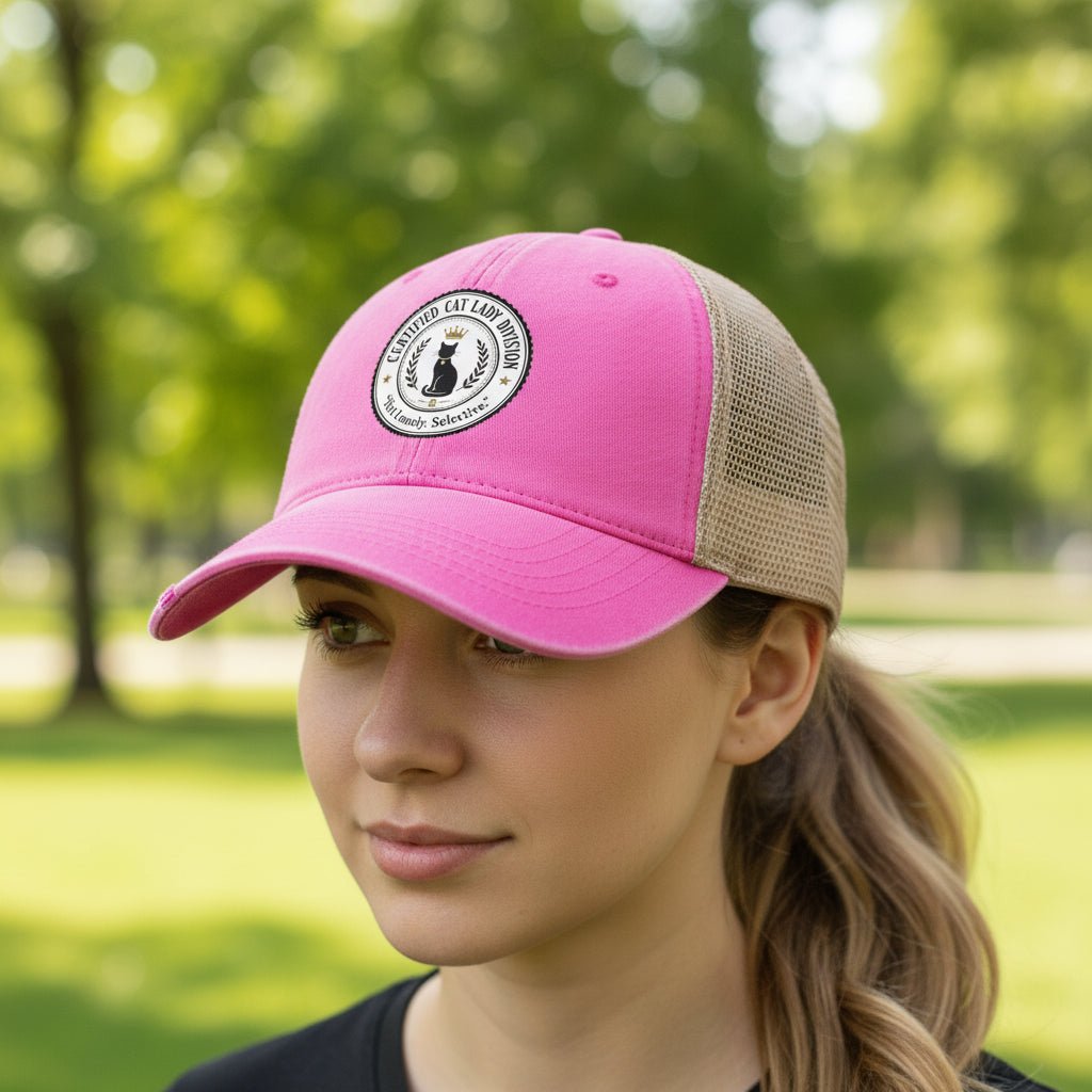 Certified Cat Lady Division Ponytail Cap | “Not Lonely. Selective.” - Hats, Baseball & Trucker - EpiAl's Shop