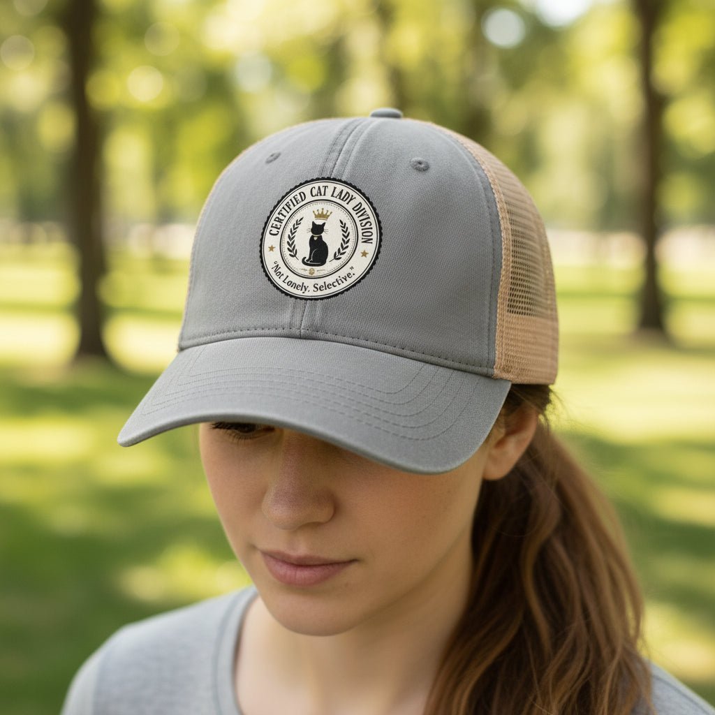 Certified Cat Lady Division Ponytail Cap | “Not Lonely. Selective.” - Hats, Baseball & Trucker - EpiAl's Shop