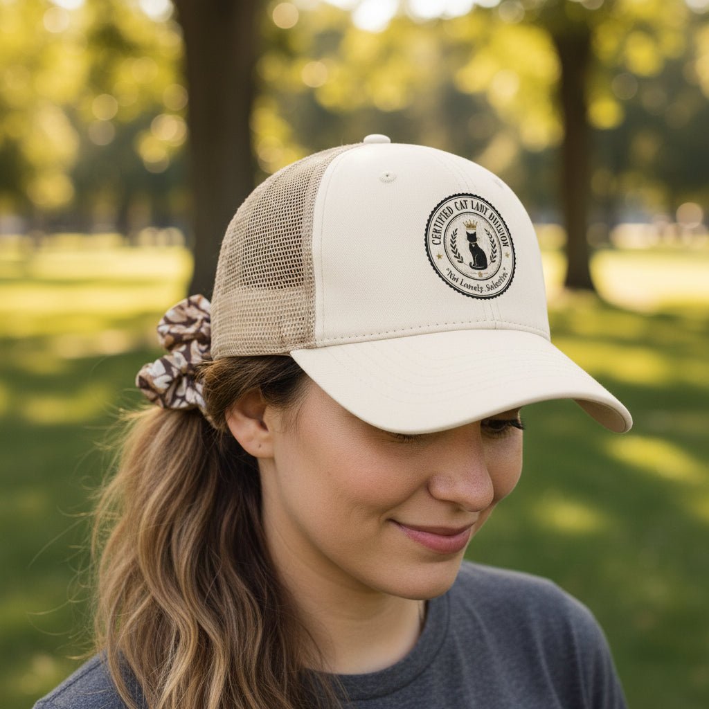 Certified Cat Lady Division Ponytail Cap | “Not Lonely. Selective.” - Hats, Baseball & Trucker - EpiAl's Shop