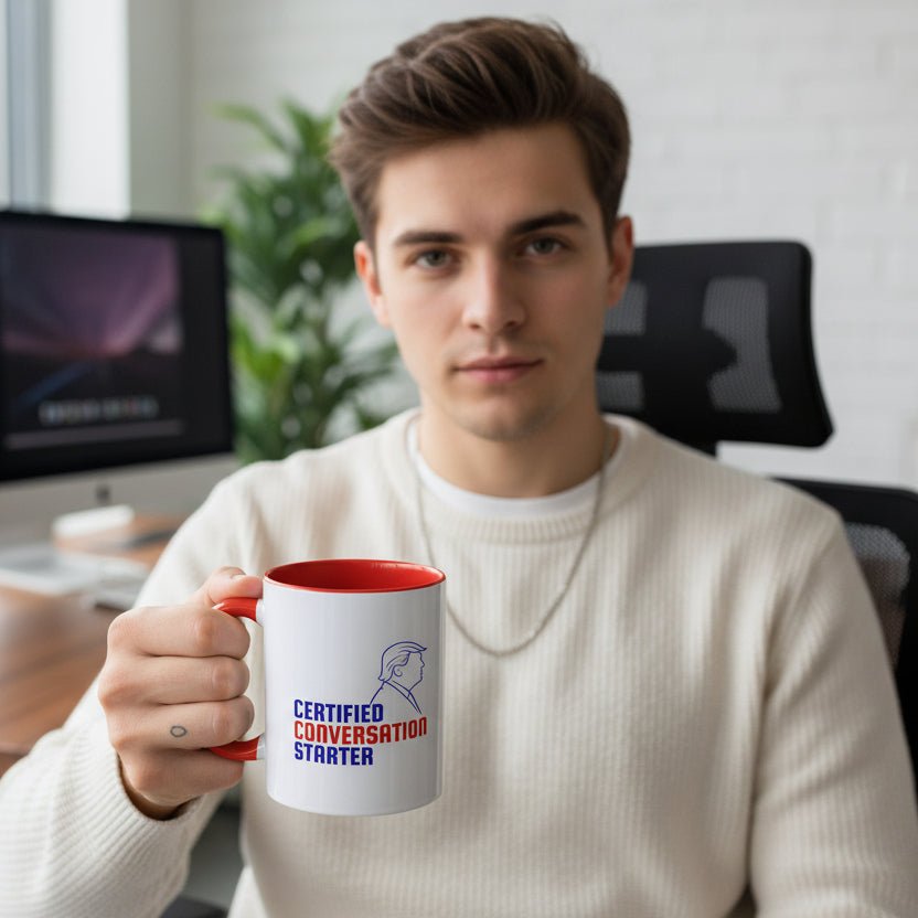 Certified Conversation Starter Mug | Political Parody Coffee Cup - Drinkware, Coffee Mugs - EpiAl's Shop