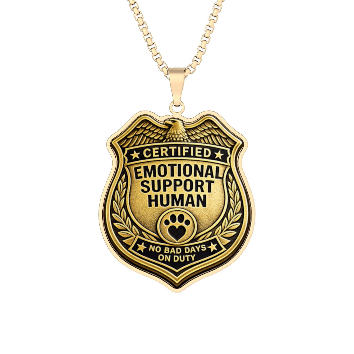 Certified Emotional Support Human Badge Necklace | Faux Official Pendant - Jewelry, Necklaces - EpiAl's Shop