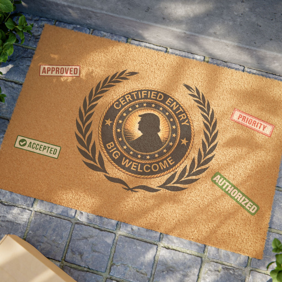 Certified Entry: Big Welcome Political Parody Doormat - Decor, Rugs, Outdoor - EpiAl's Shop
