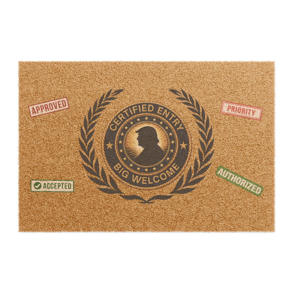 Certified Entry: Big Welcome Political Parody Doormat - Decor, Rugs, Outdoor - EpiAl's Shop