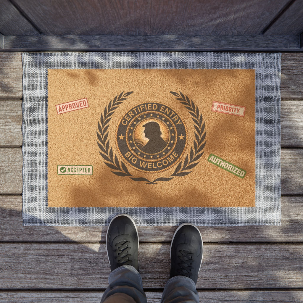 Certified Entry: Big Welcome Political Parody Doormat - Decor, Rugs, Outdoor - EpiAl's Shop