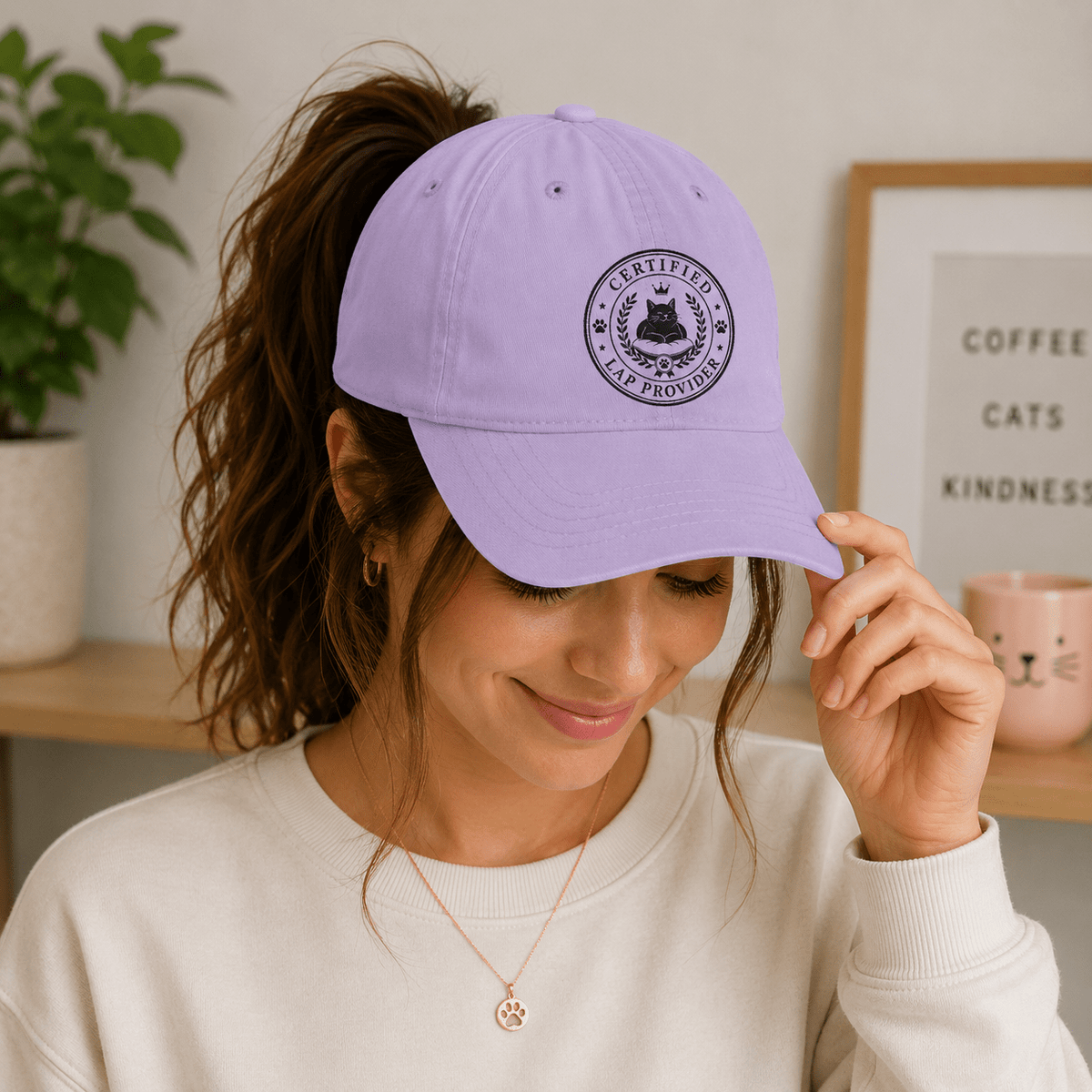 Certified Lap Provider Women's Ponytail Hat | Funny Cat Lover Cap - Hats, Baseball & Trucker - EpiAl's Shop