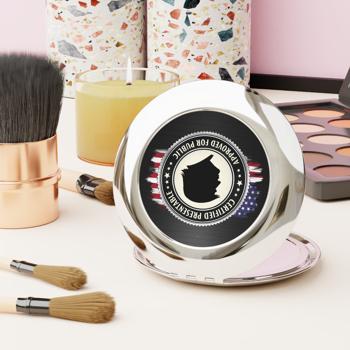 Certified Presentable Compact Mirror | Political Parody Pocket Mirror - Beauty Accessories, Mirror - EpiAl's Shop