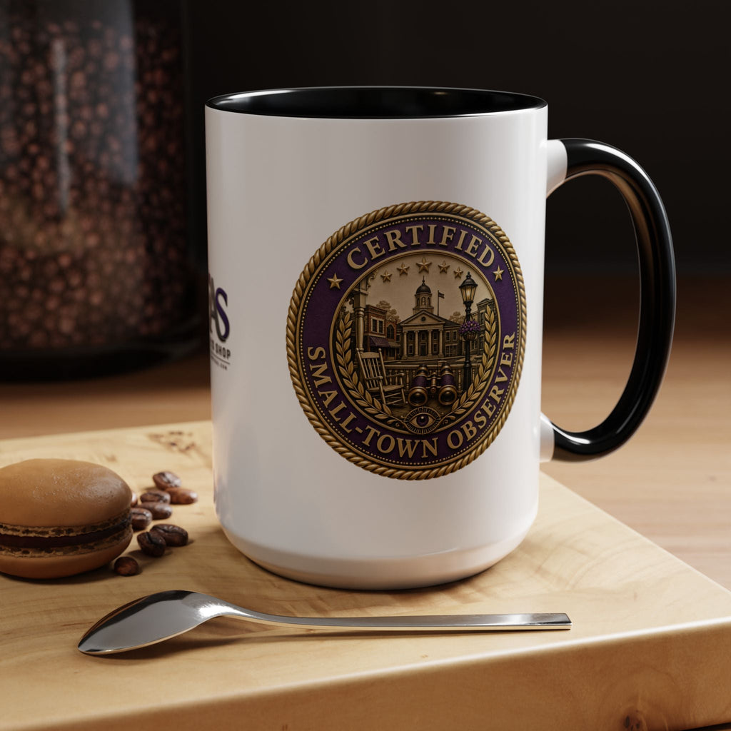 Certified Small-Town Observer Accent Coffee Mug - Accent 11/15oz - Drinkware, Coffee Mugs - EpiAl's Shop