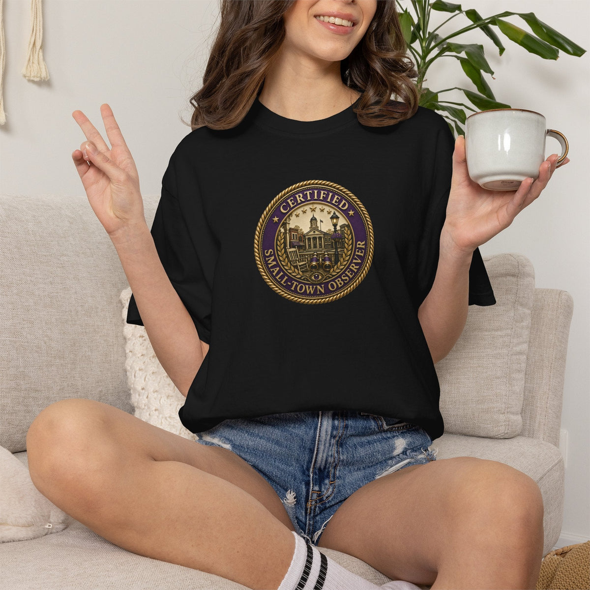 Certified Small-Town Observer Garment-Dyed T-Shirt - Clothing, Unisex, T-Shirts - EpiAl's Shop