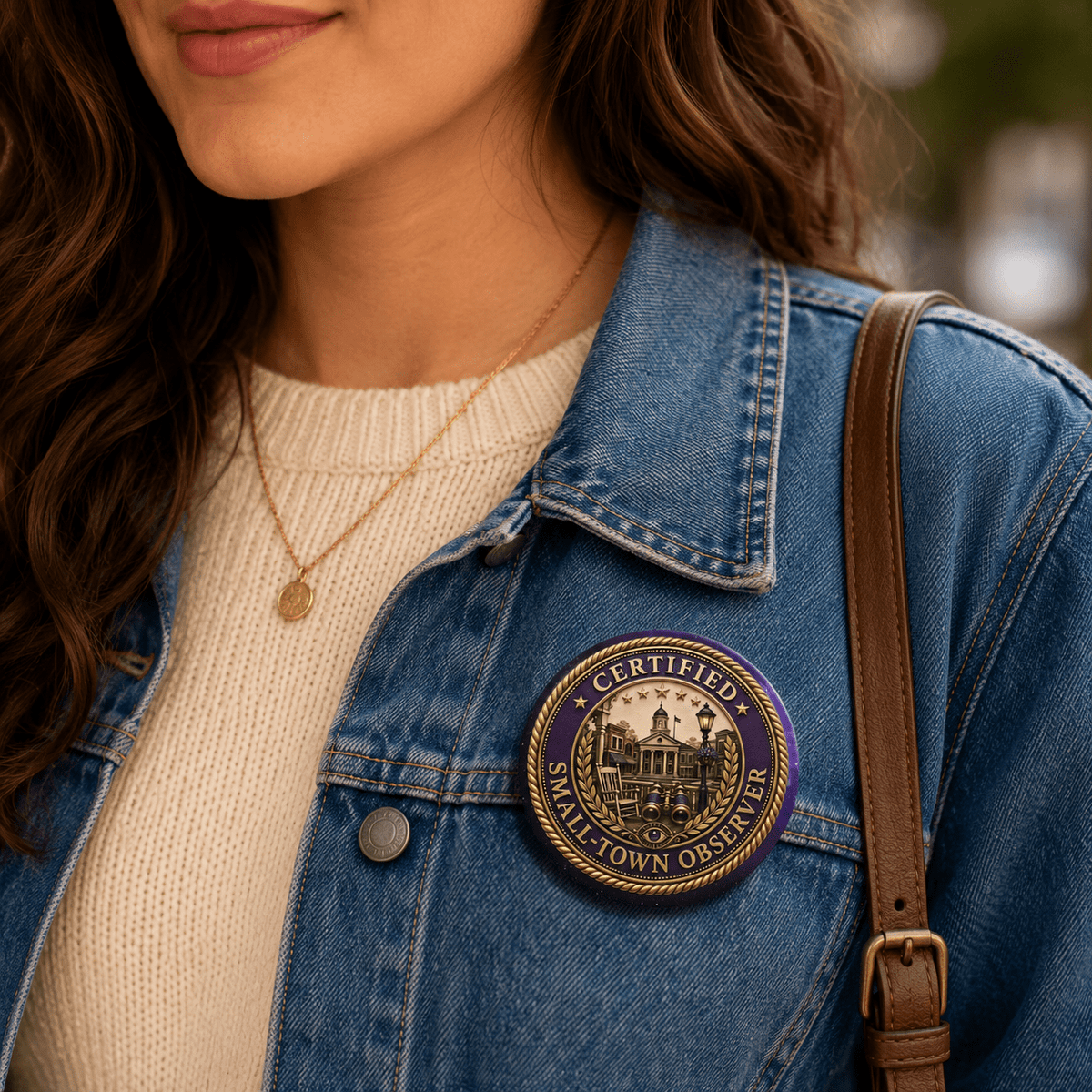 Certified Small-Town Observer Pinback Button - Buttons, Pinback - EpiAl's Shop