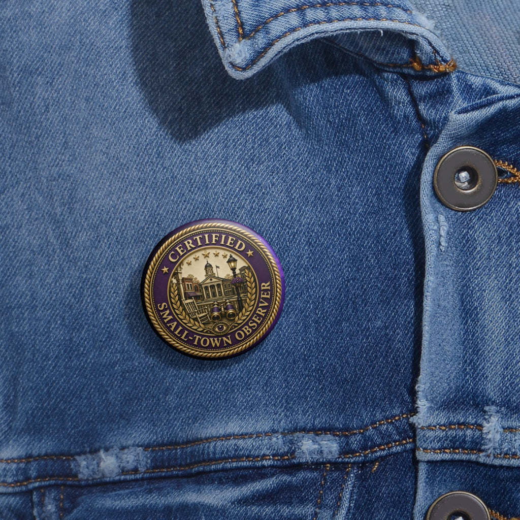 Certified Small-Town Observer Pinback Button - Buttons, Pinback - EpiAl's Shop
