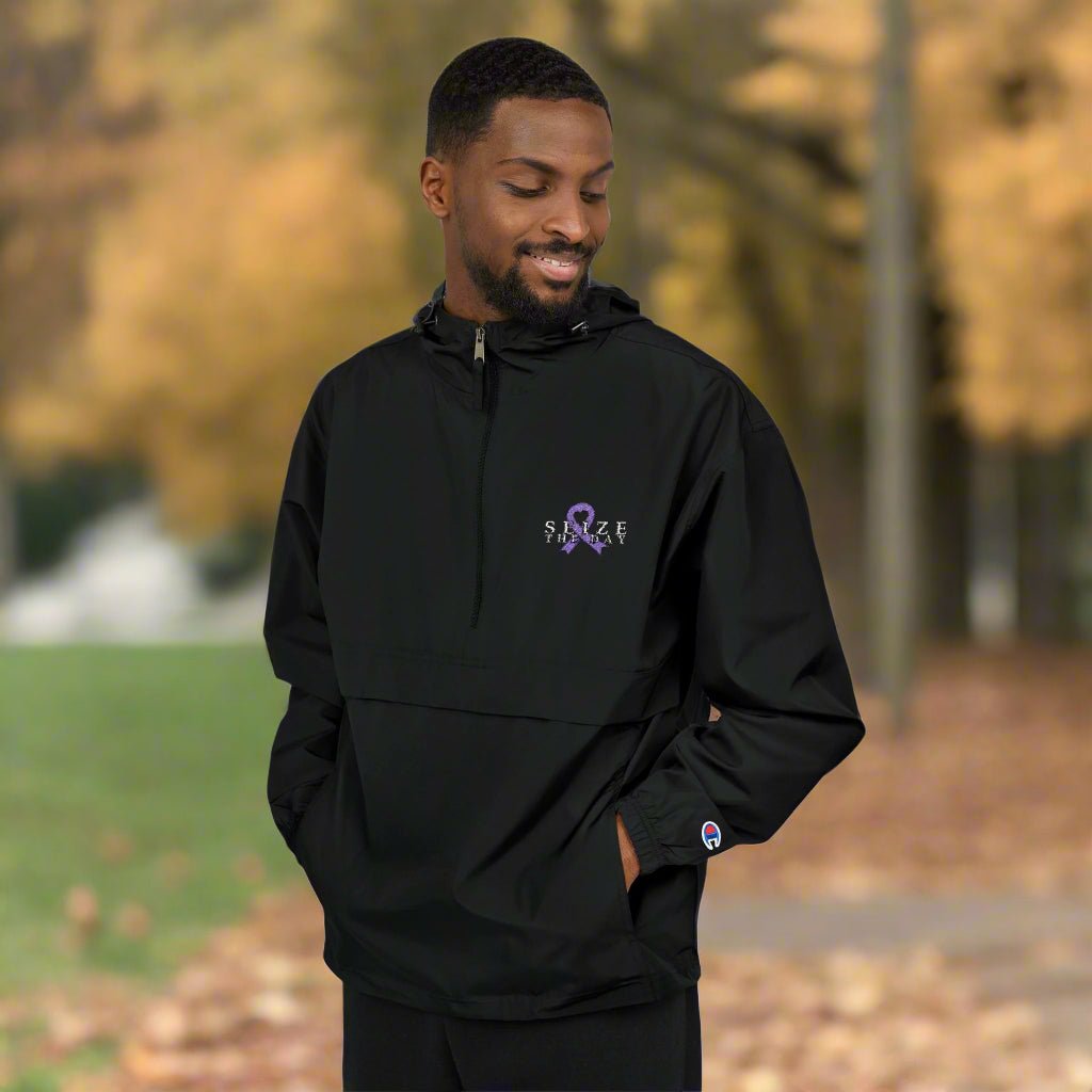 Champion Unisex Packable Anorak Jacket with Epilepsy Awareness Design - Clothing, Coats & Jackets - EpiAl's Shop