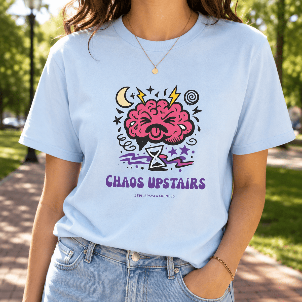 Chaos Upstairs Epilepsy Awareness T-Shirt - Clothing, Unisex, T-Shirts - EpiAl's Shop