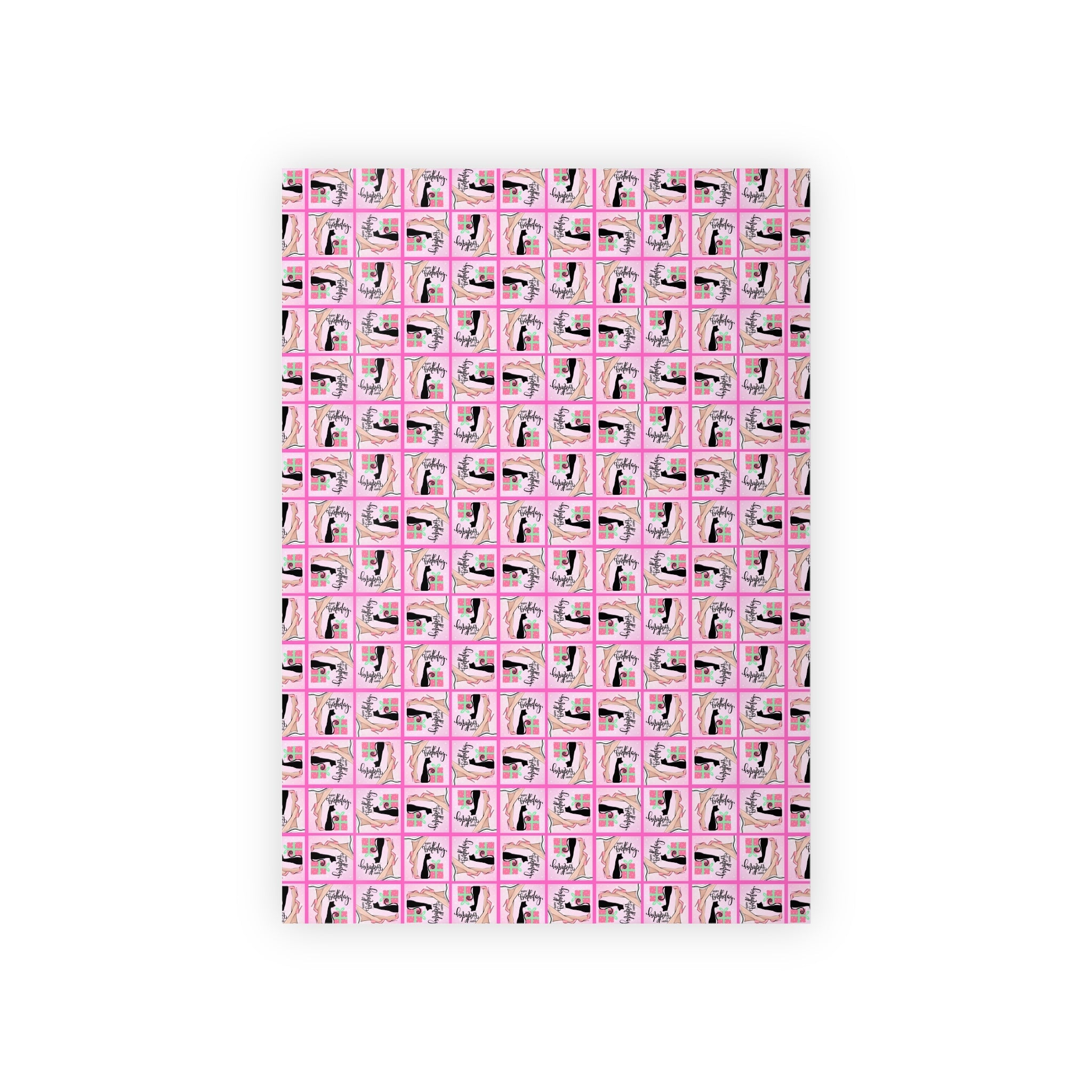 Charming Cat Lady Birthday Gift Wrapping Paper Roll - Paper Products, Gift Wrapping Paper - EpiAl's Shop