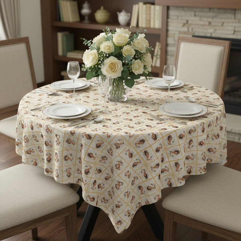 Charming Golden Cat Lady Tablecloth - Decor, Dining, Table Decor - EpiAl's Shop