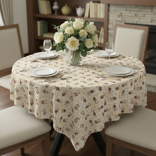 Charming Golden Cat Lady Tablecloth - Decor, Dining, Table Decor - EpiAl's Shop