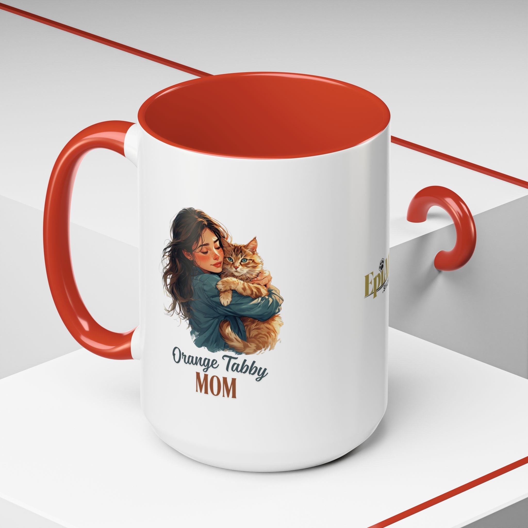 Charming Orange Tabby Mom Coffee Mug – Perfect Gift for Cat Lovers - Drinkware, Coffee Mugs - EpiAl's Shop