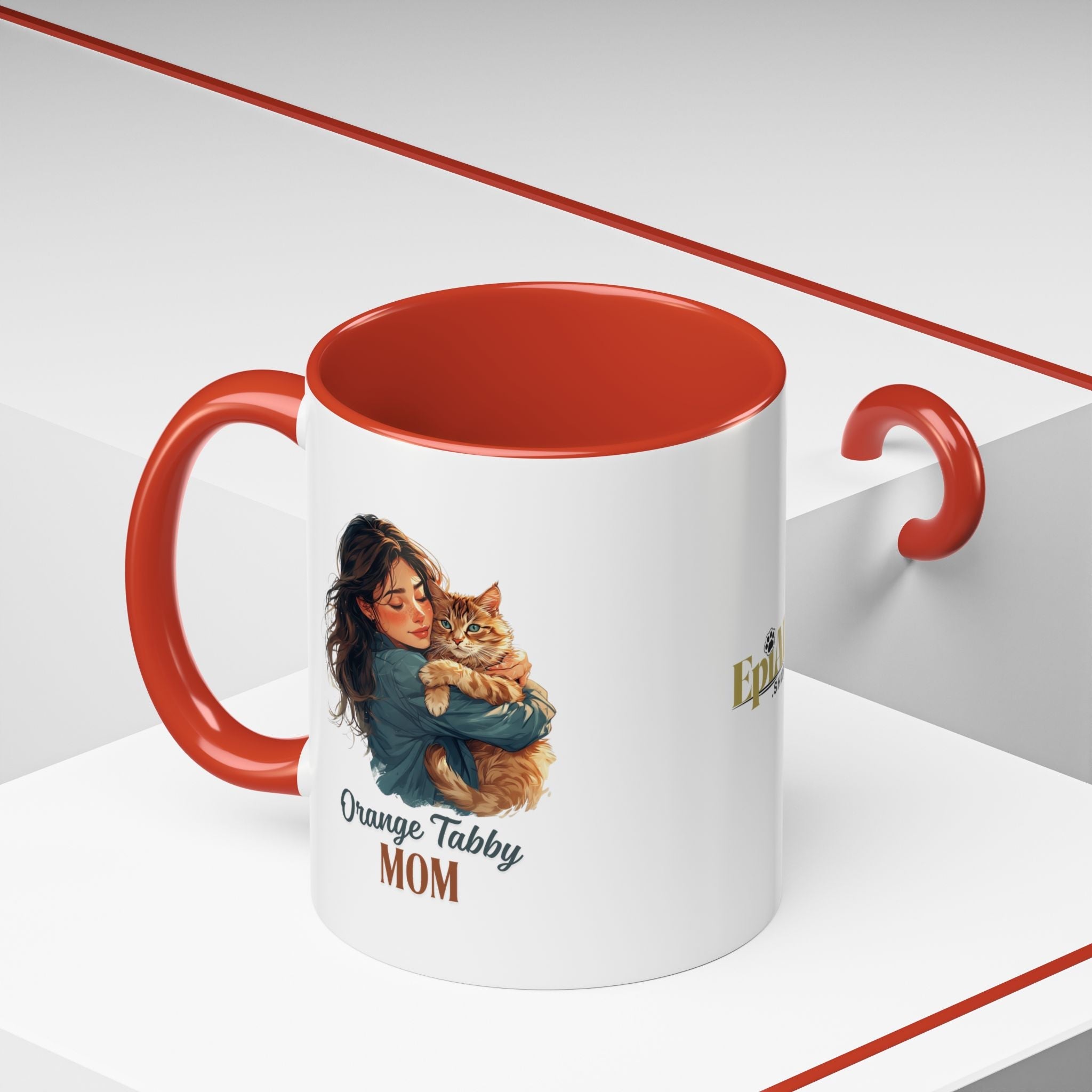 Charming Orange Tabby Mom Coffee Mug – Perfect Gift for Cat Lovers - Drinkware, Coffee Mugs - EpiAl's Shop