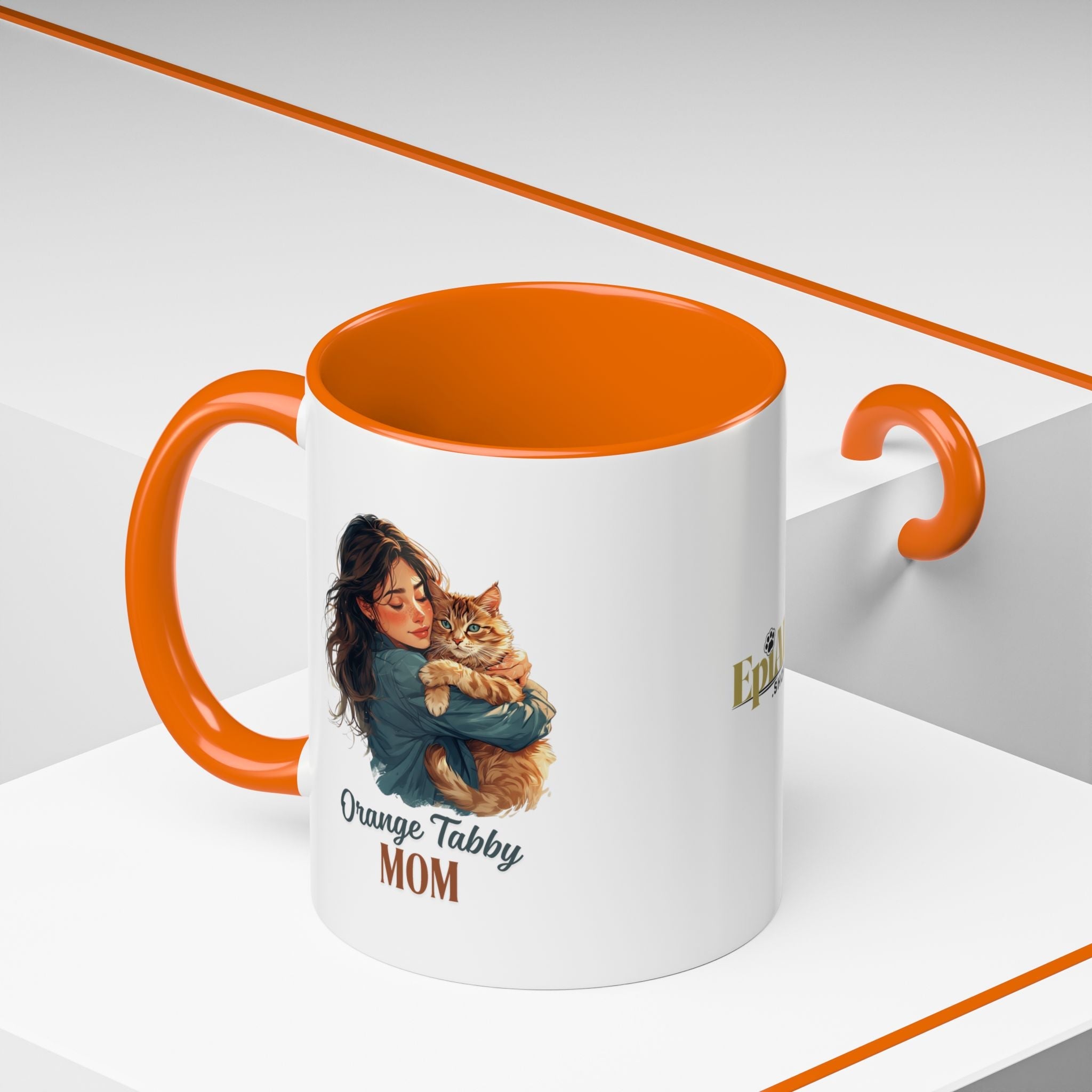 Charming Orange Tabby Mom Coffee Mug – Perfect Gift for Cat Lovers - Drinkware, Coffee Mugs - EpiAl's Shop
