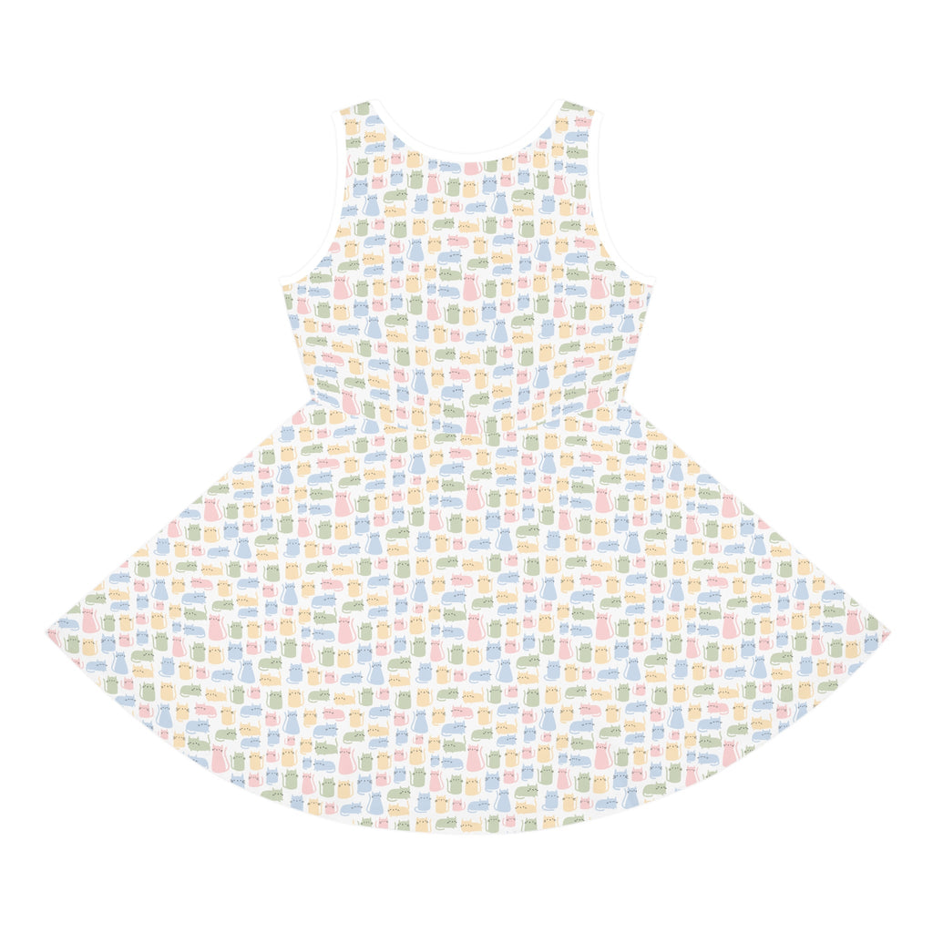 Cheeky Kitties Girls' Sleeveless Sundress - All Over Prints - Epileptic Al’s Shop
