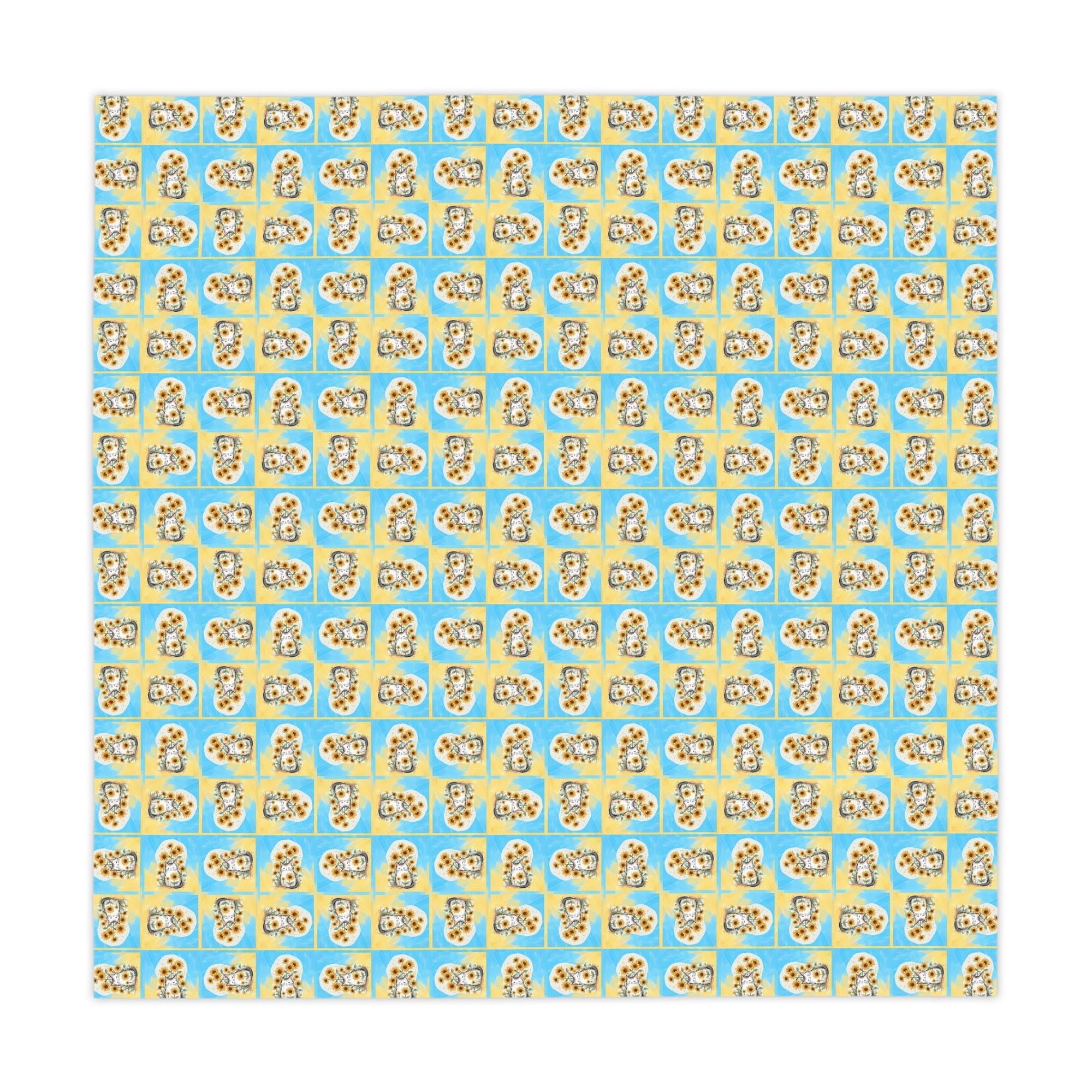 Cheerful Sunflower Kitty Tablecloth for Dining - Decor, Dining, Table Decor - EpiAl's Shop