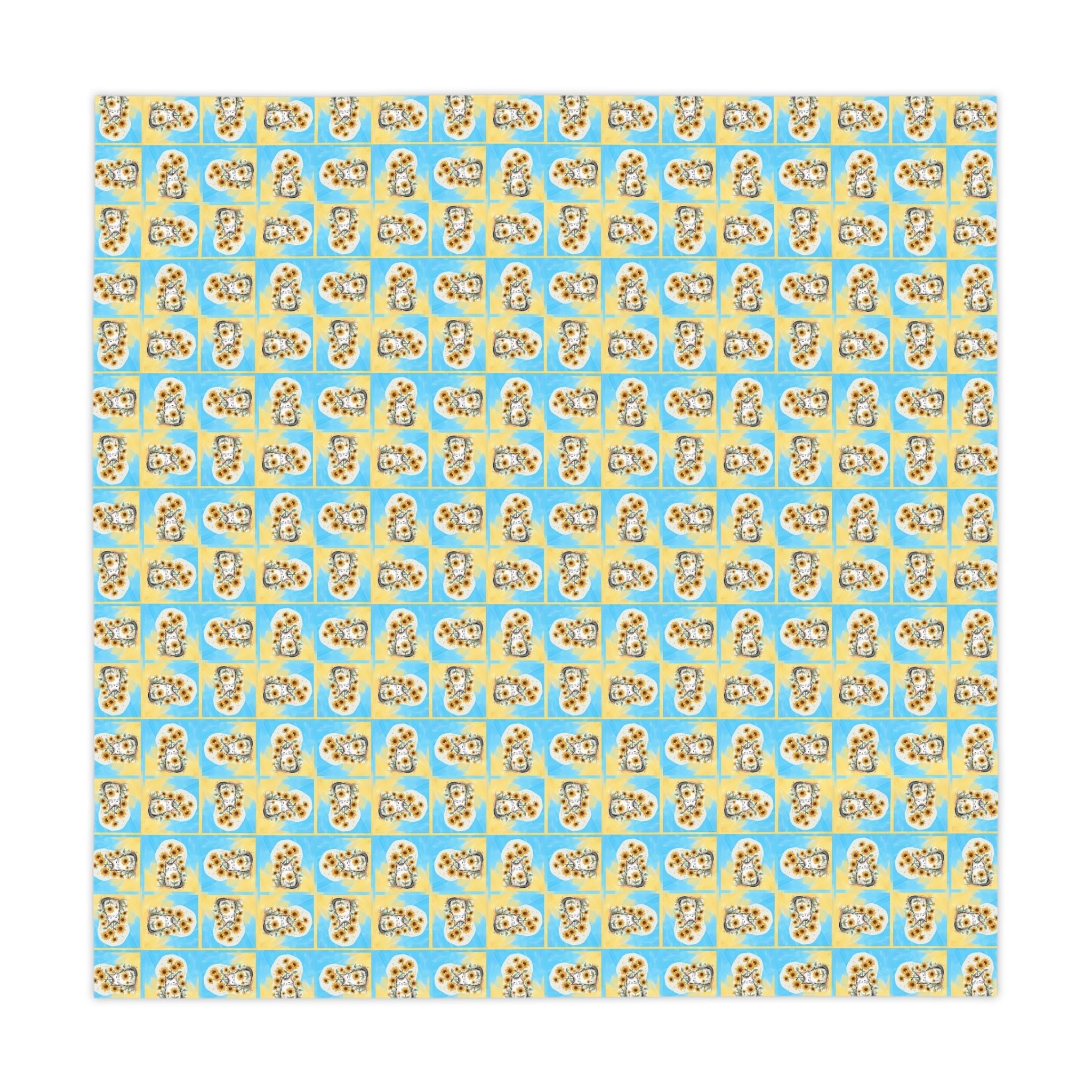 Cheerful Sunflower Kitty Tablecloth for Dining - Decor, Dining, Table Decor - EpiAl's Shop