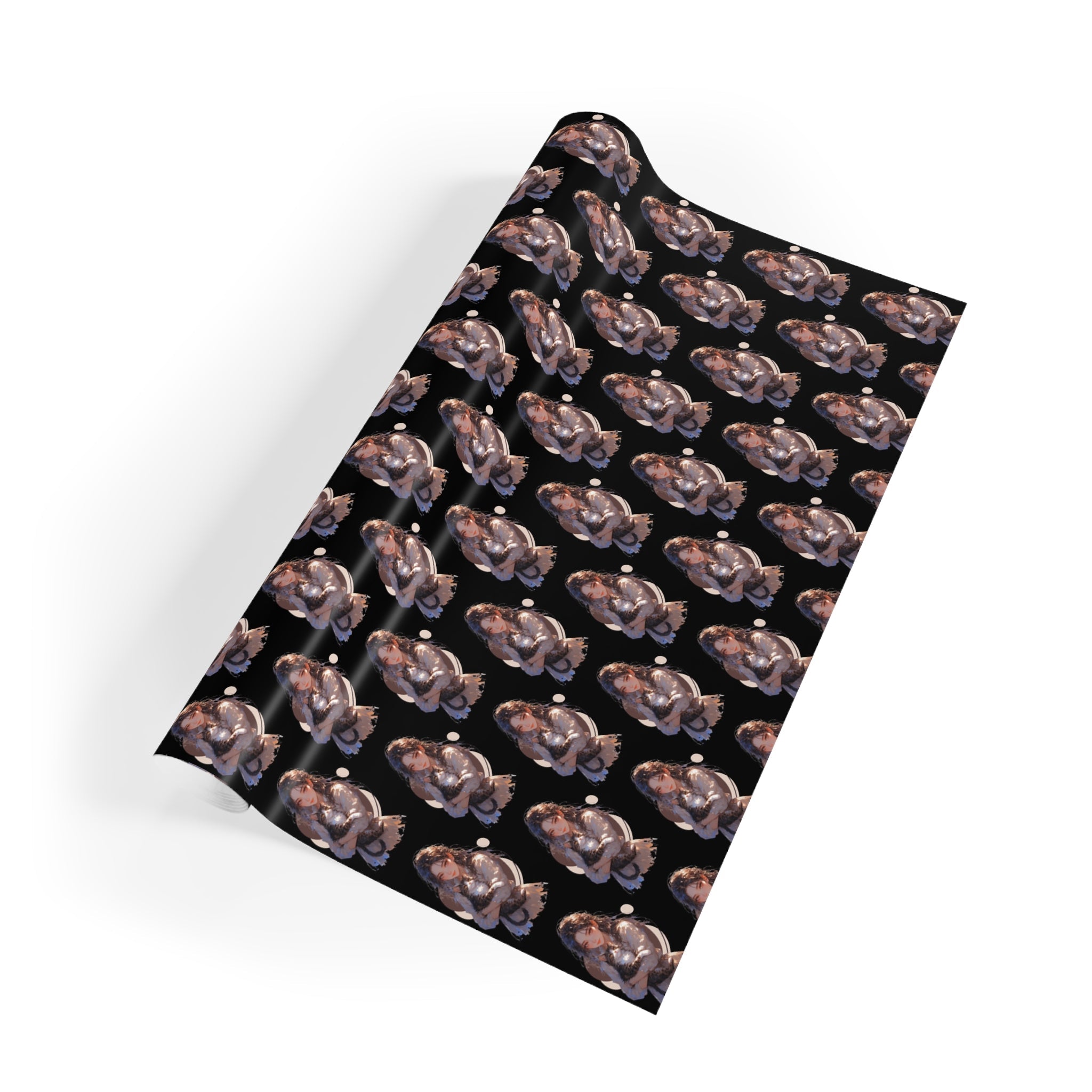 Chic Black Anime Cat Lady Gift Wrapping Paper Roll - Paper Products, Gift Wrapping Paper - EpiAl's Shop