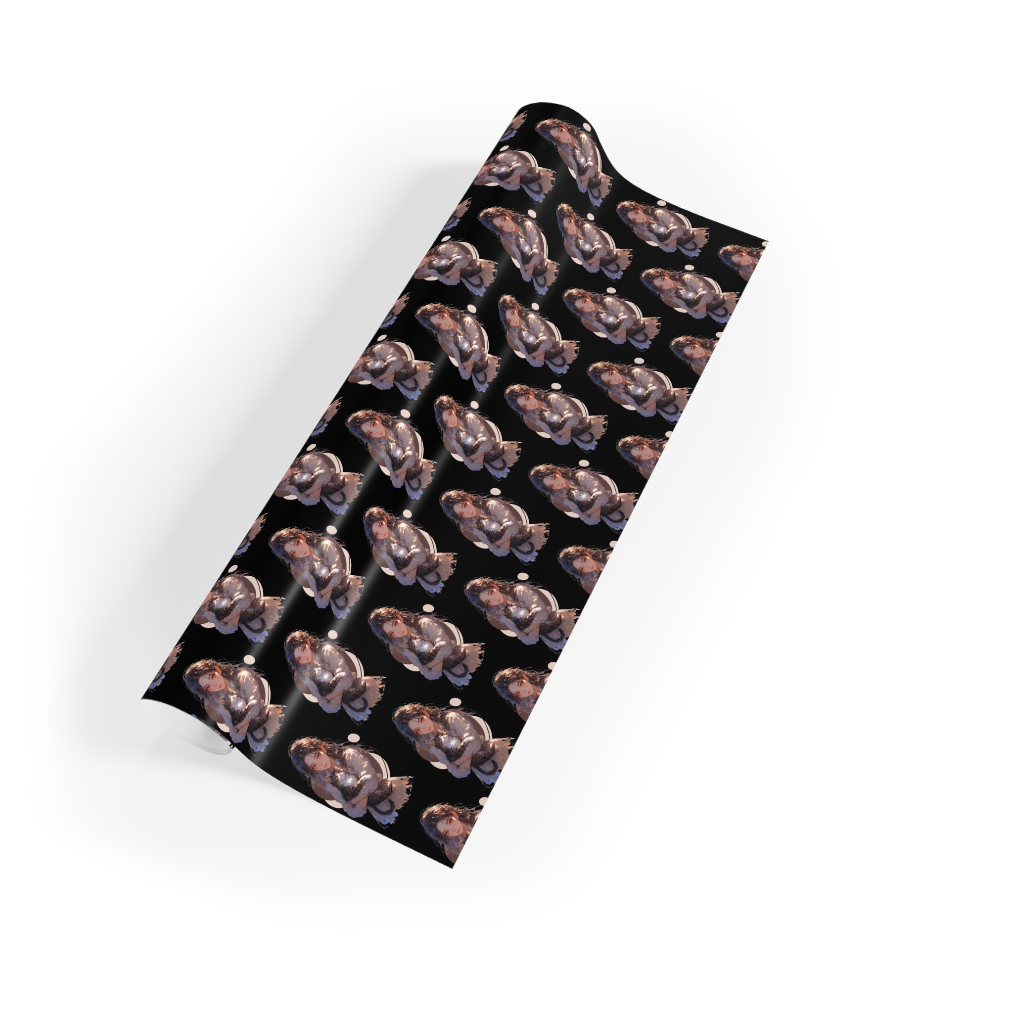 Chic Black Anime Cat Lady Gift Wrapping Paper Roll - Paper Products, Gift Wrapping Paper - EpiAl's Shop