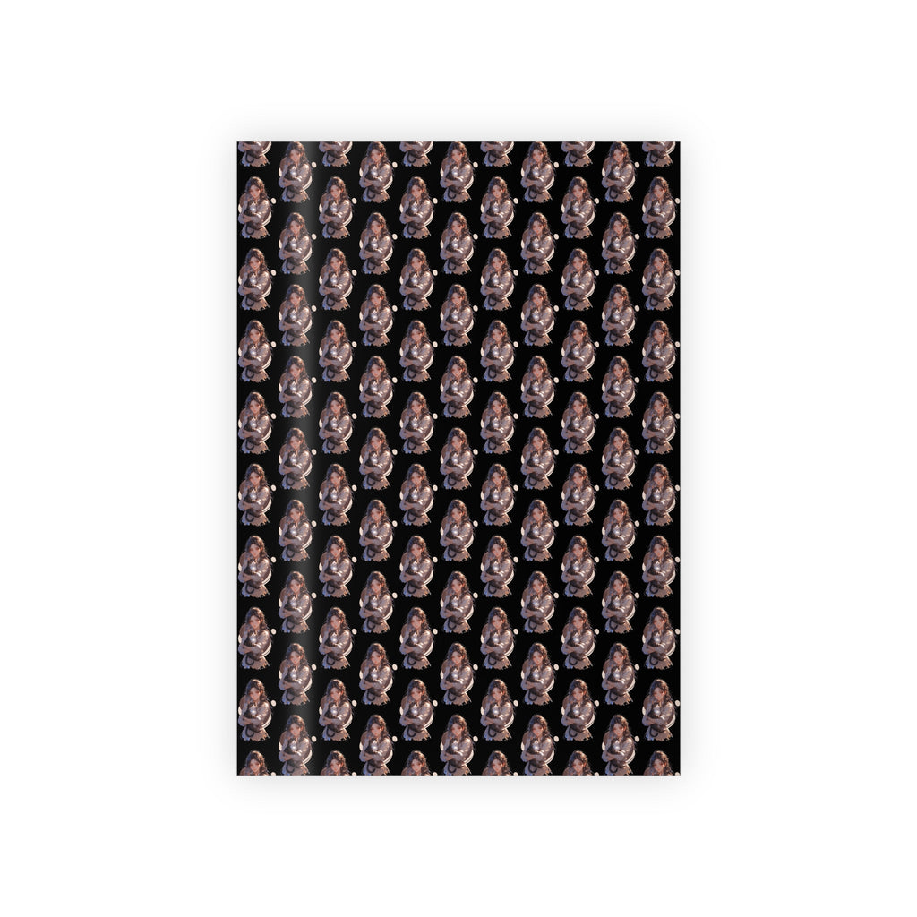 Chic Black Anime Cat Lady Gift Wrapping Paper Roll - Paper Products, Gift Wrapping Paper - EpiAl's Shop