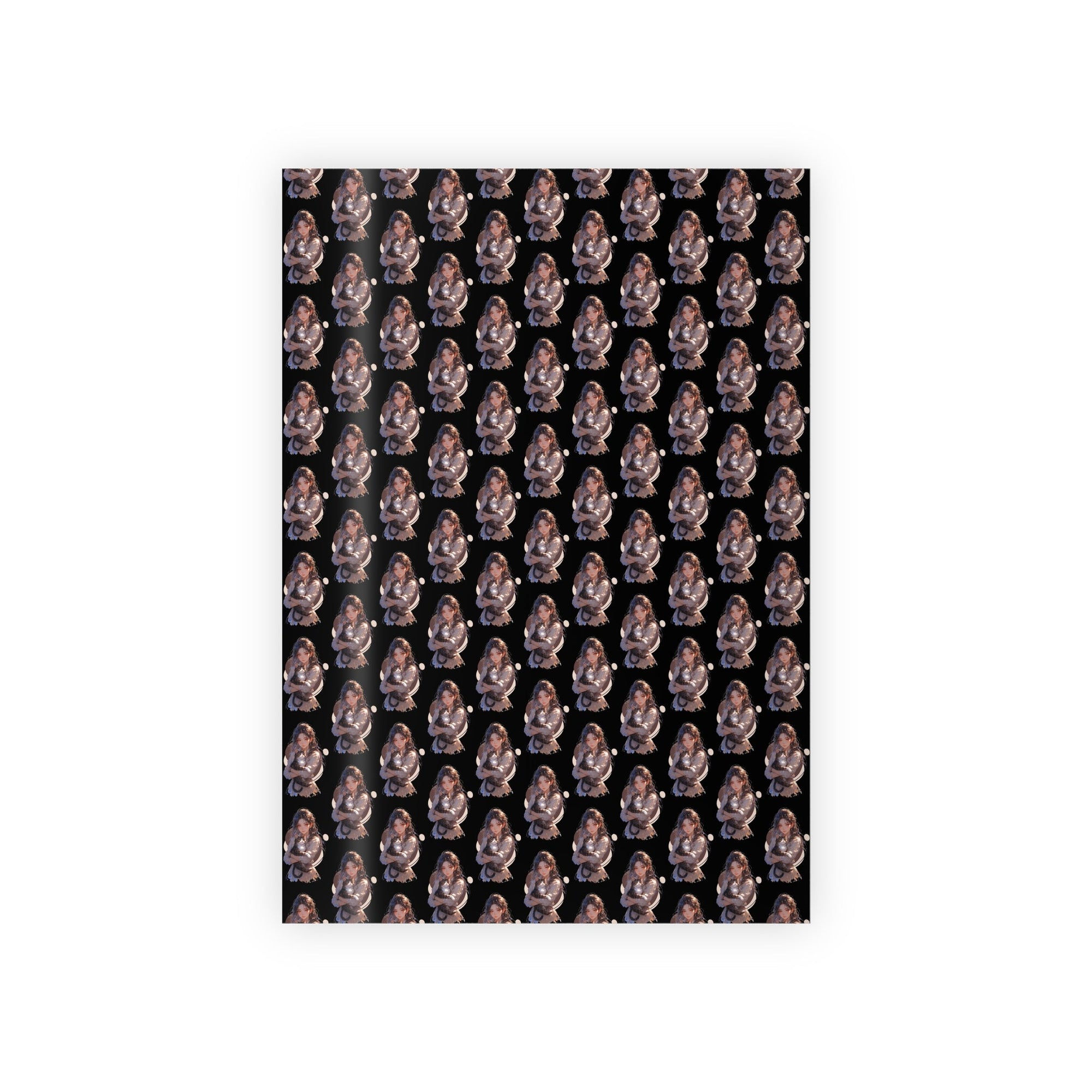 Chic Black Anime Cat Lady Gift Wrapping Paper Roll - Paper Products, Gift Wrapping Paper - EpiAl's Shop