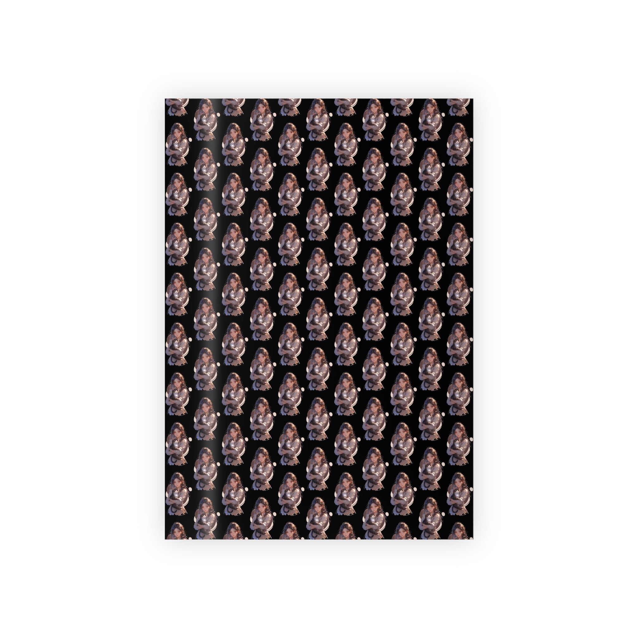 Chic Black Anime Cat Lady Gift Wrapping Paper Roll - Paper Products, Gift Wrapping Paper - EpiAl's Shop